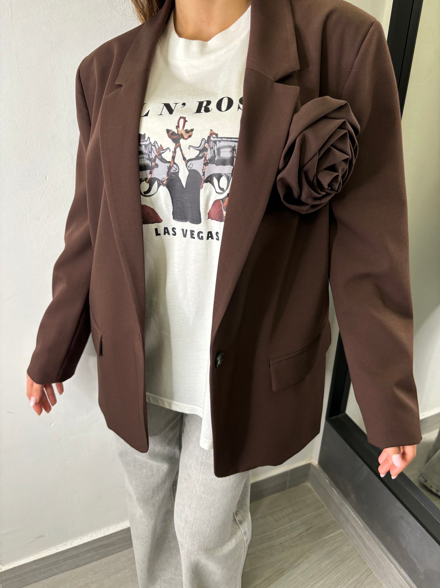 Giacca Vicolo Con Rosa Cioccolato