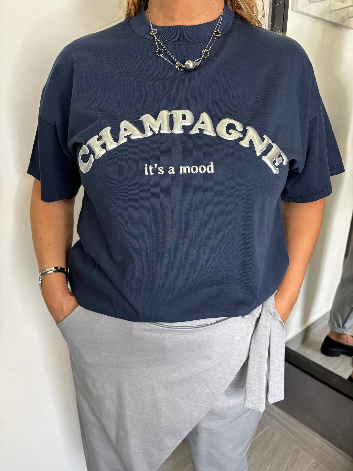 T-Shirt Vicolo Champagne Blu