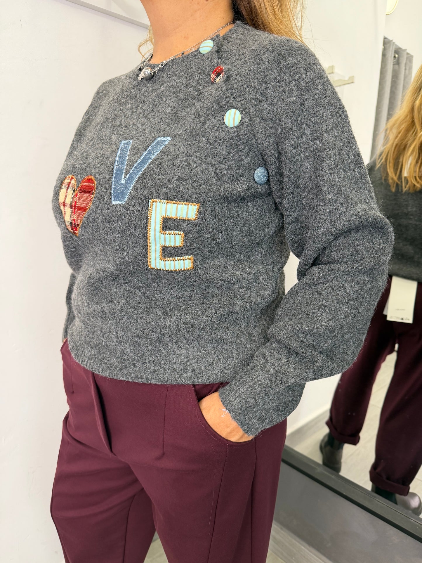 Maglione Grigio Love