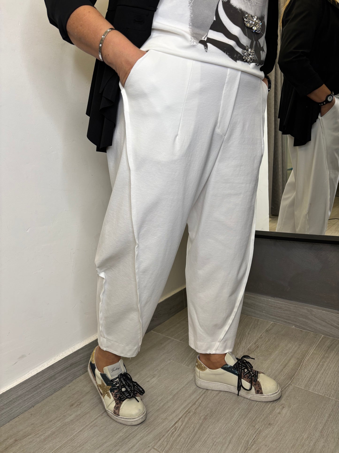 Pantalone Wendy Balloon Bianco