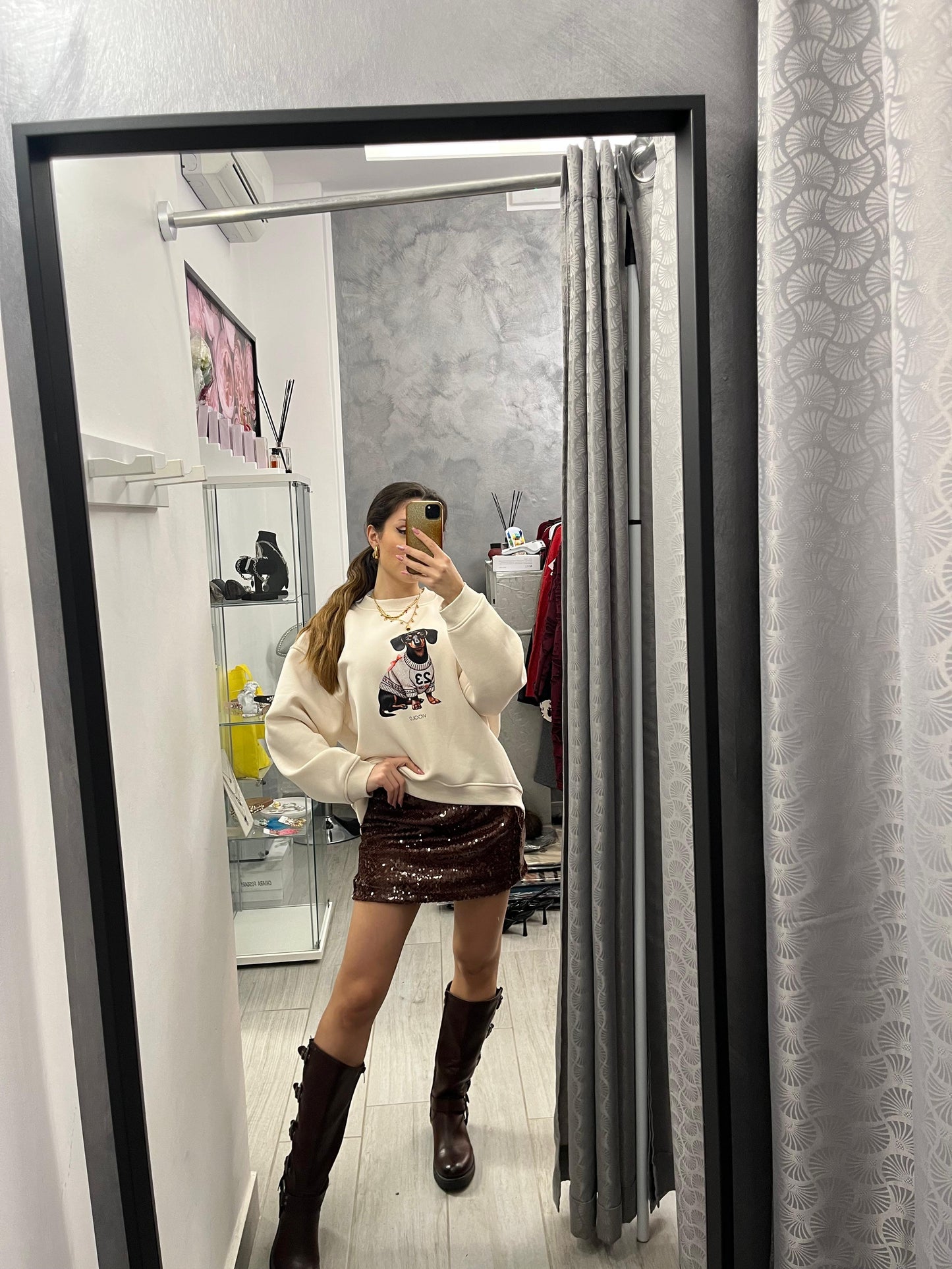 Gonna Mini Marrone Vicolo