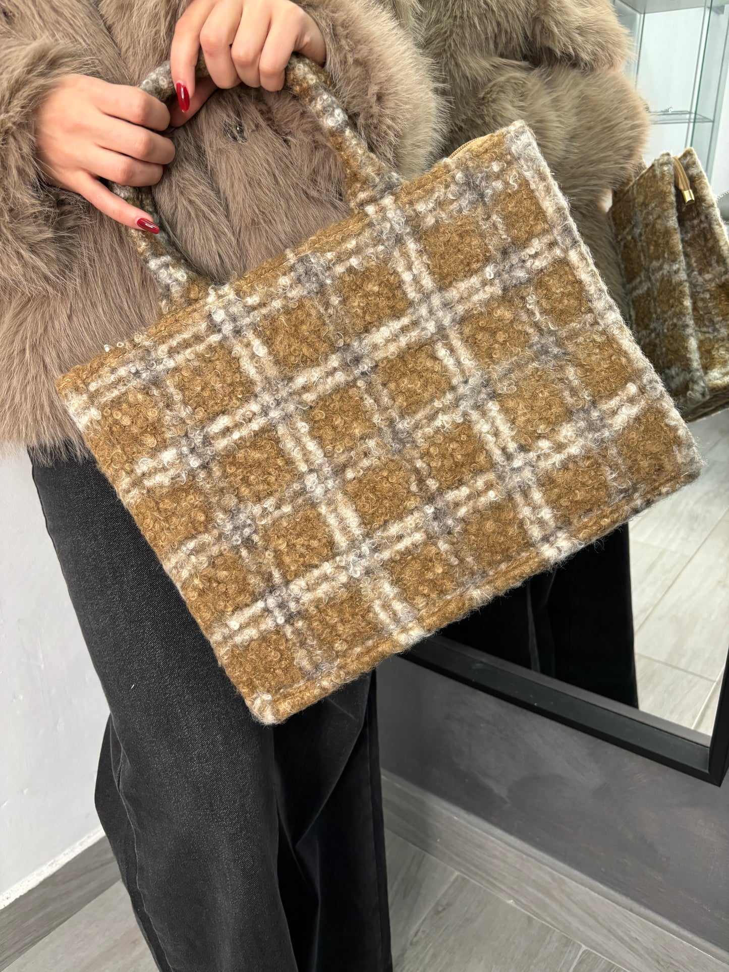 Borsa Bucle’ Camel/Burro