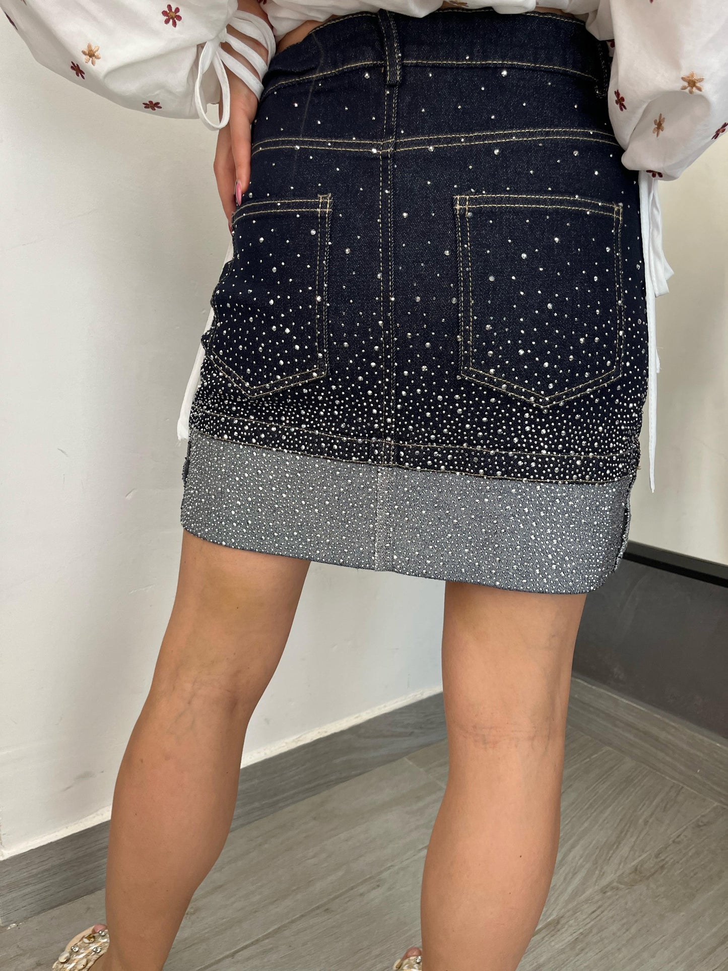 Gonna Denim Strass