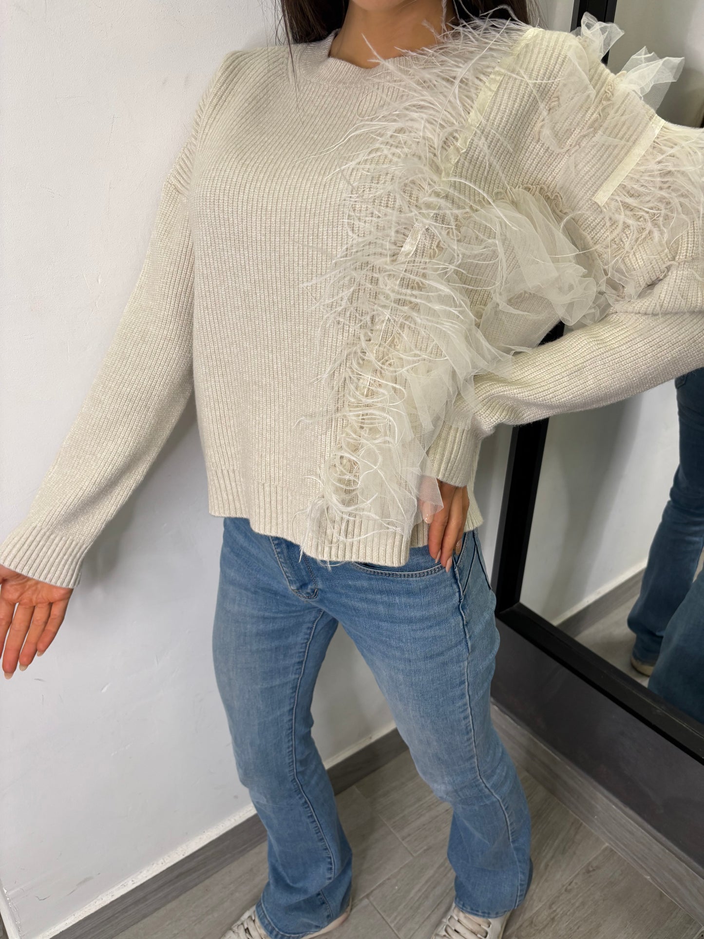 Maglione Tulle Burro