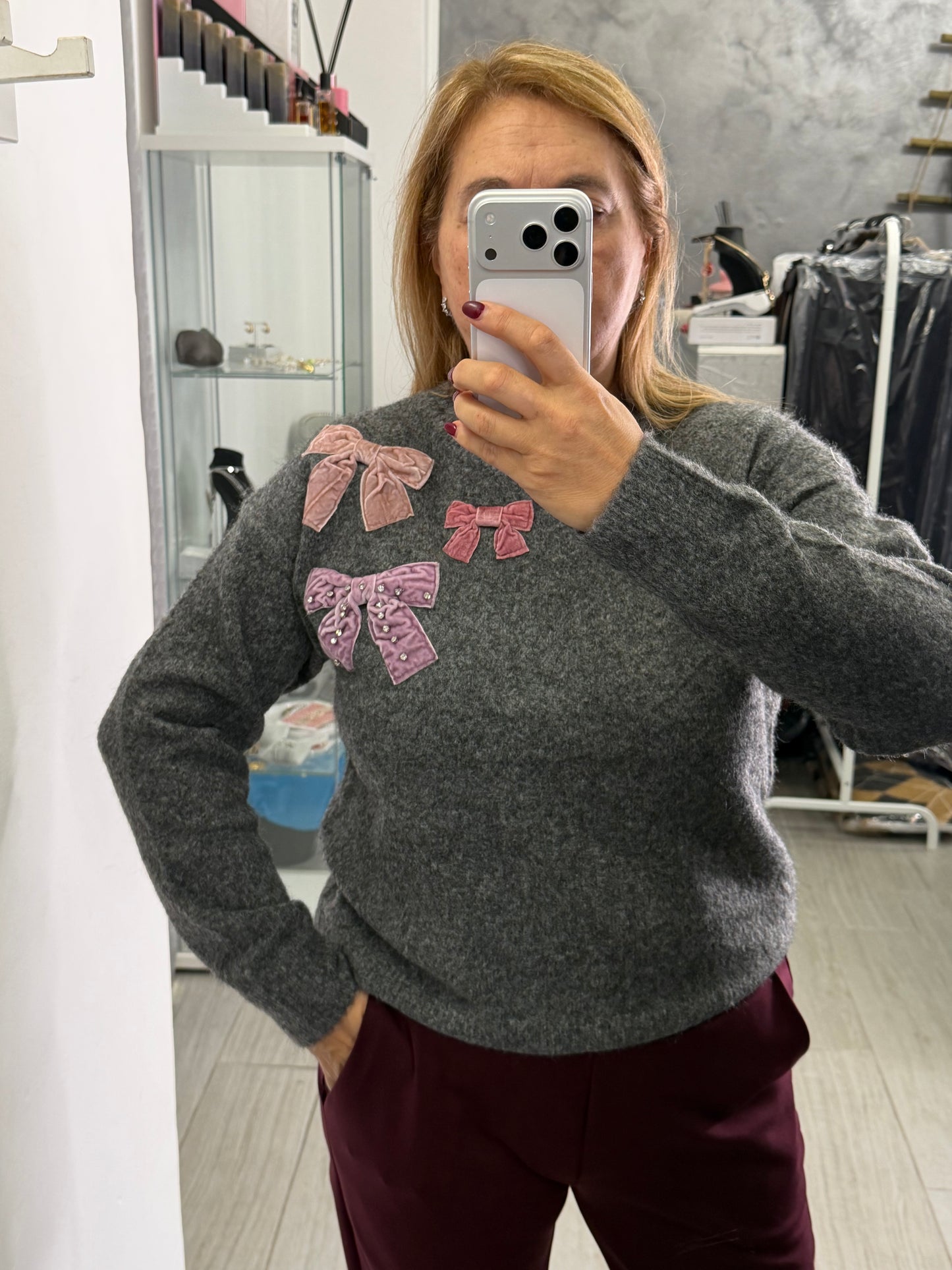 Maglione Romantico Grigio