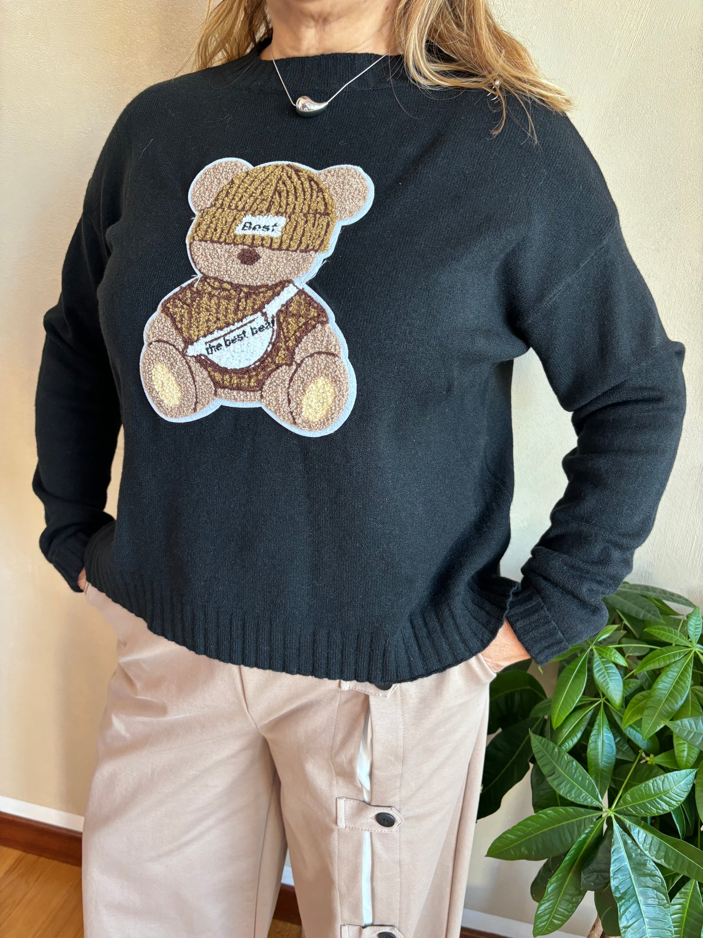 Maglione Orsetto Nero