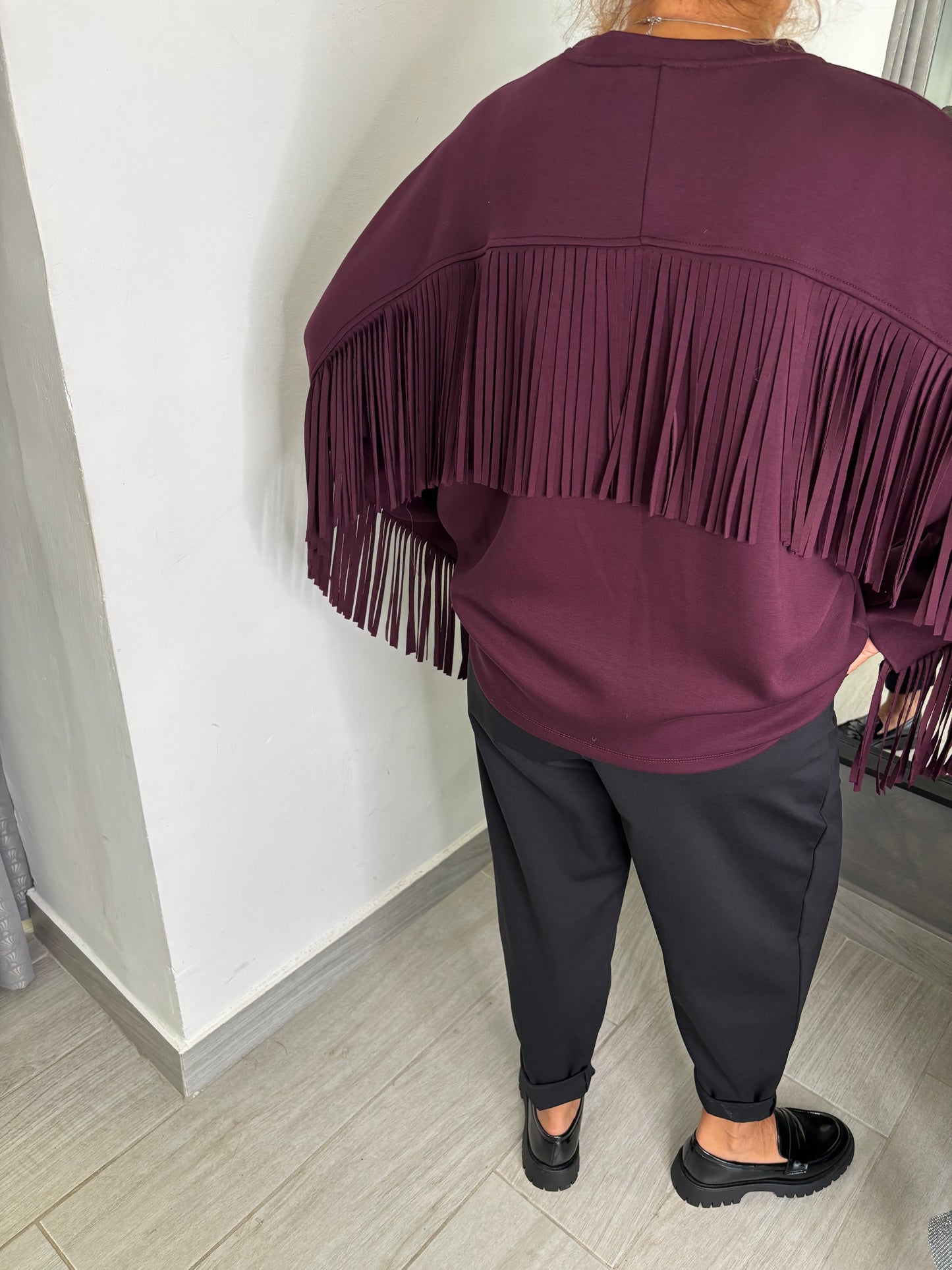 Felpa Frange Bordeaux Lumina