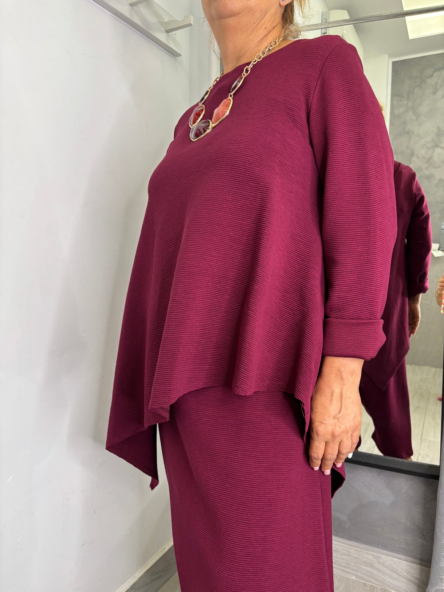 Maglia Wendy Morgan Con Punta Bordeaux