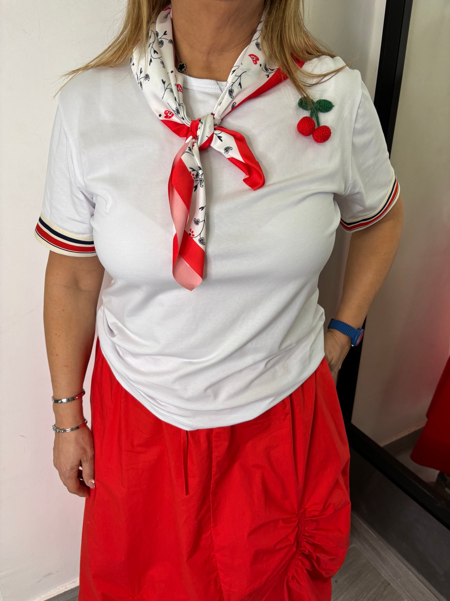 Maglietta Cherry Bianca