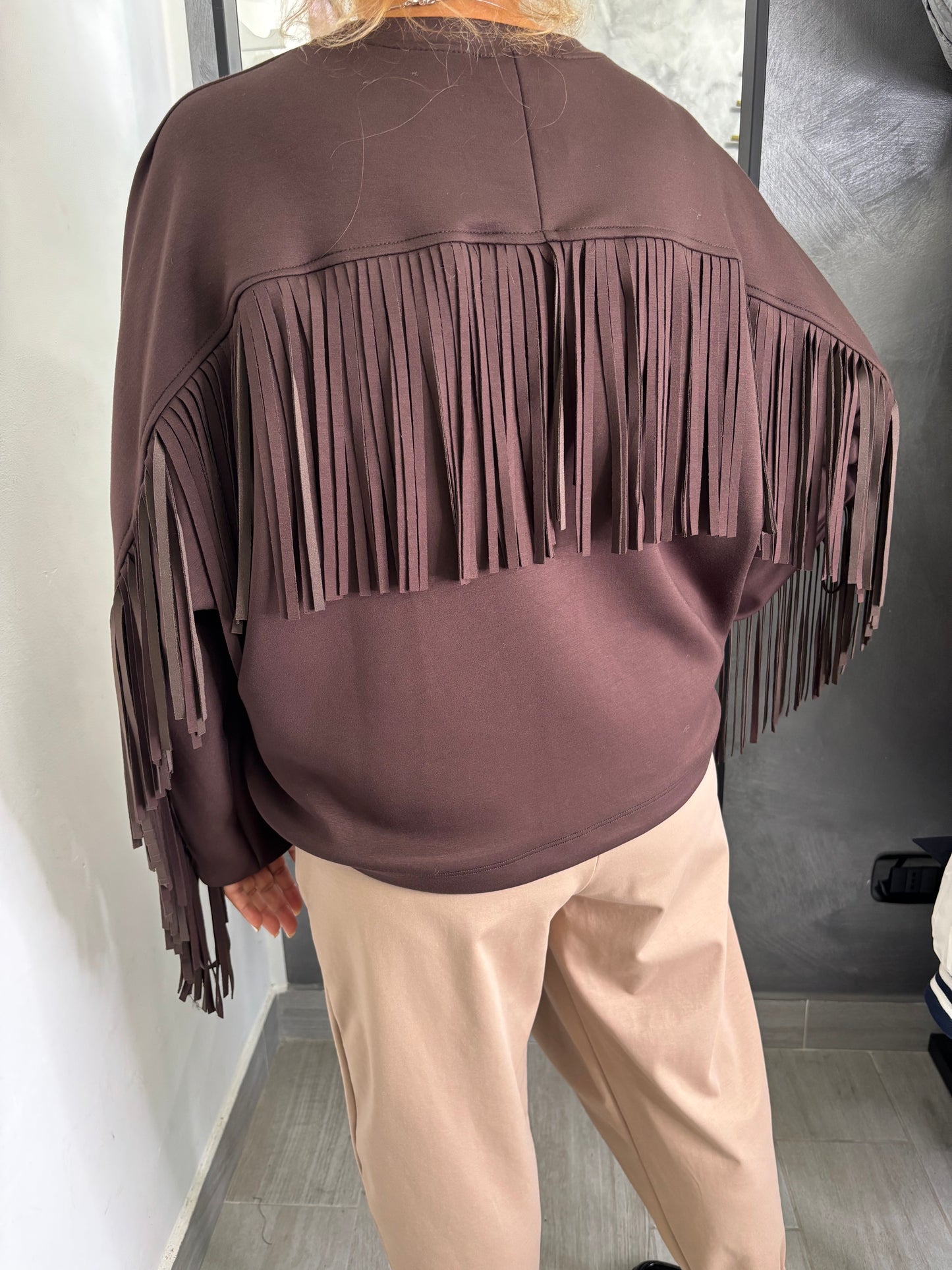 Felpa Frange Marrone Lumina