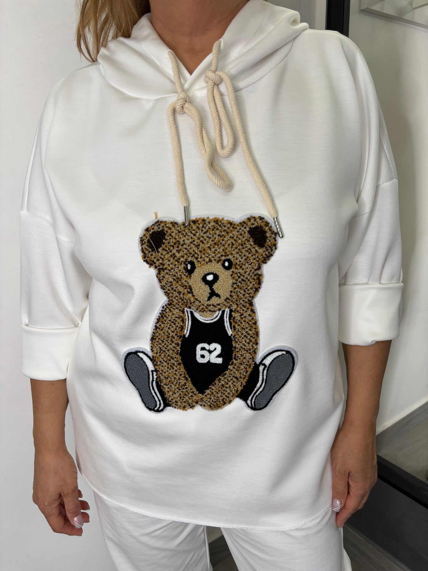 Felpa Teddy Bianca
