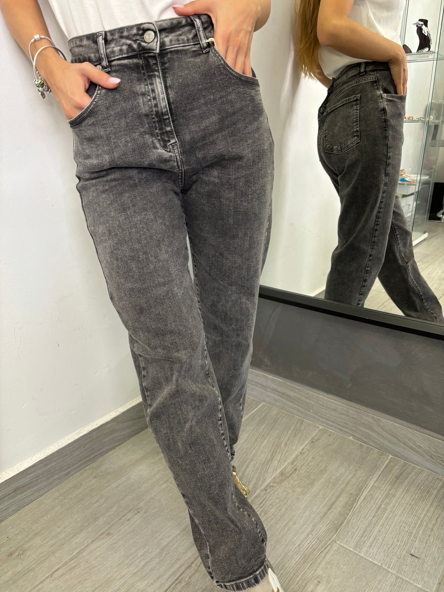 Pantalone Denim Grigio Romeo Haveone