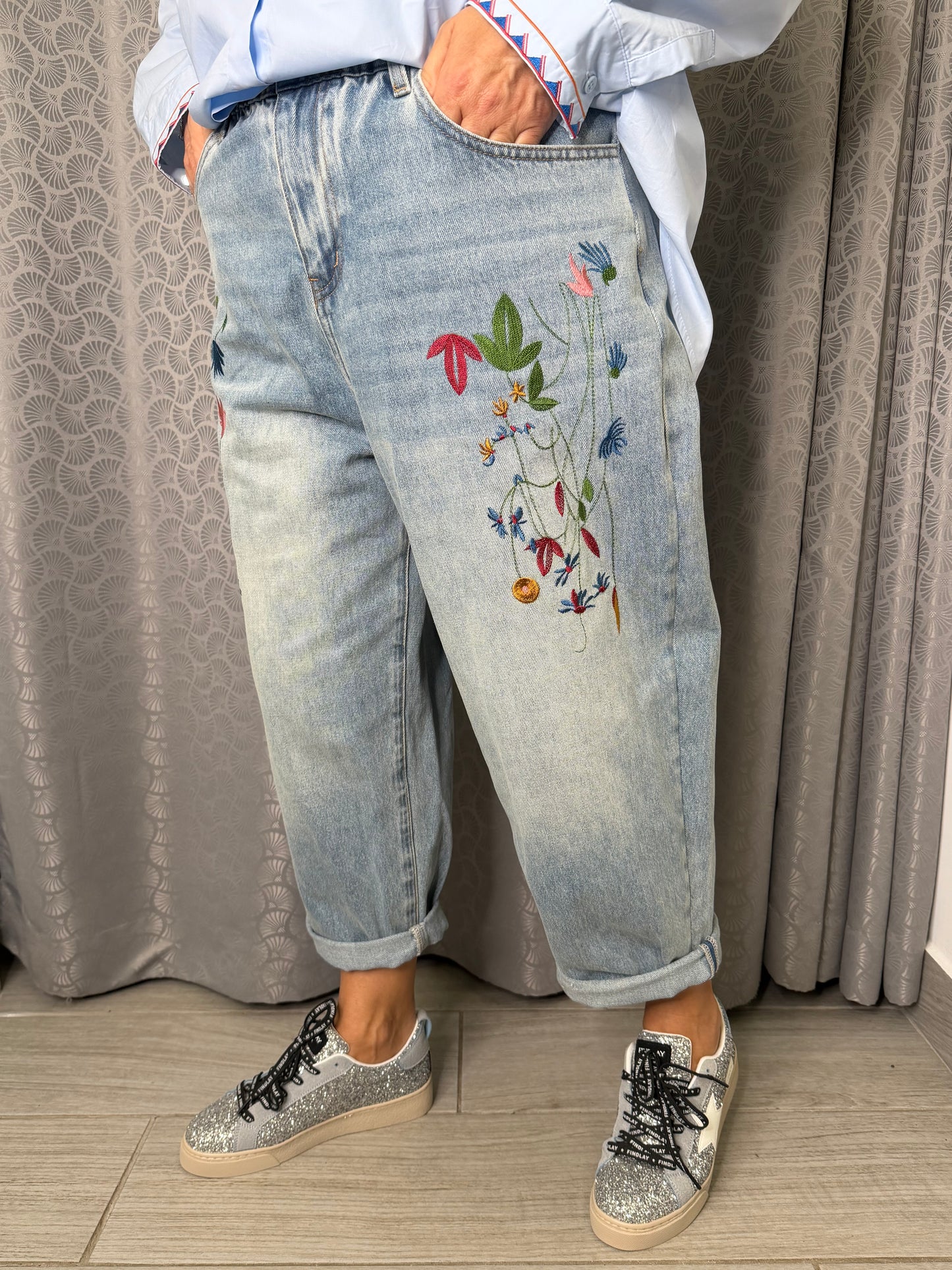 Jeans Chiaro Wendy Fiori