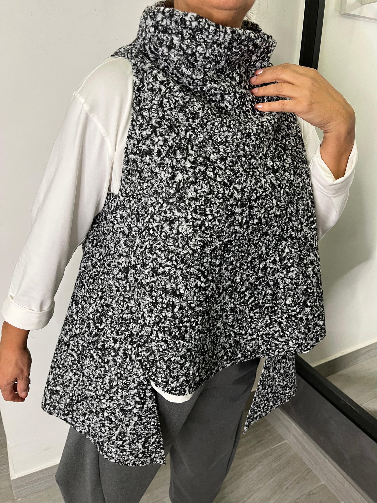 Gilet Wendy Bucle Grigio/Nero