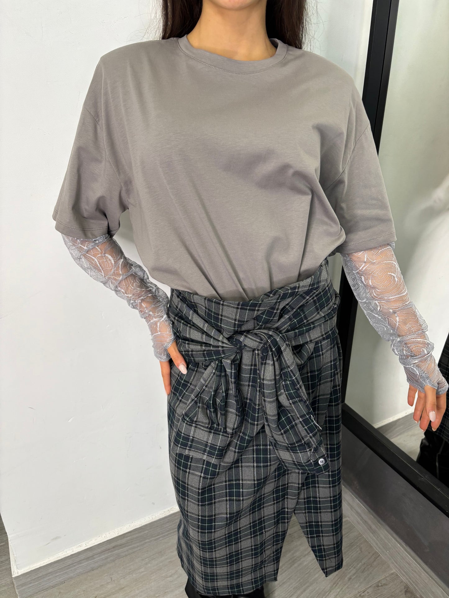 T-Shirt Pizzo Grigio Chiaro Vicolo