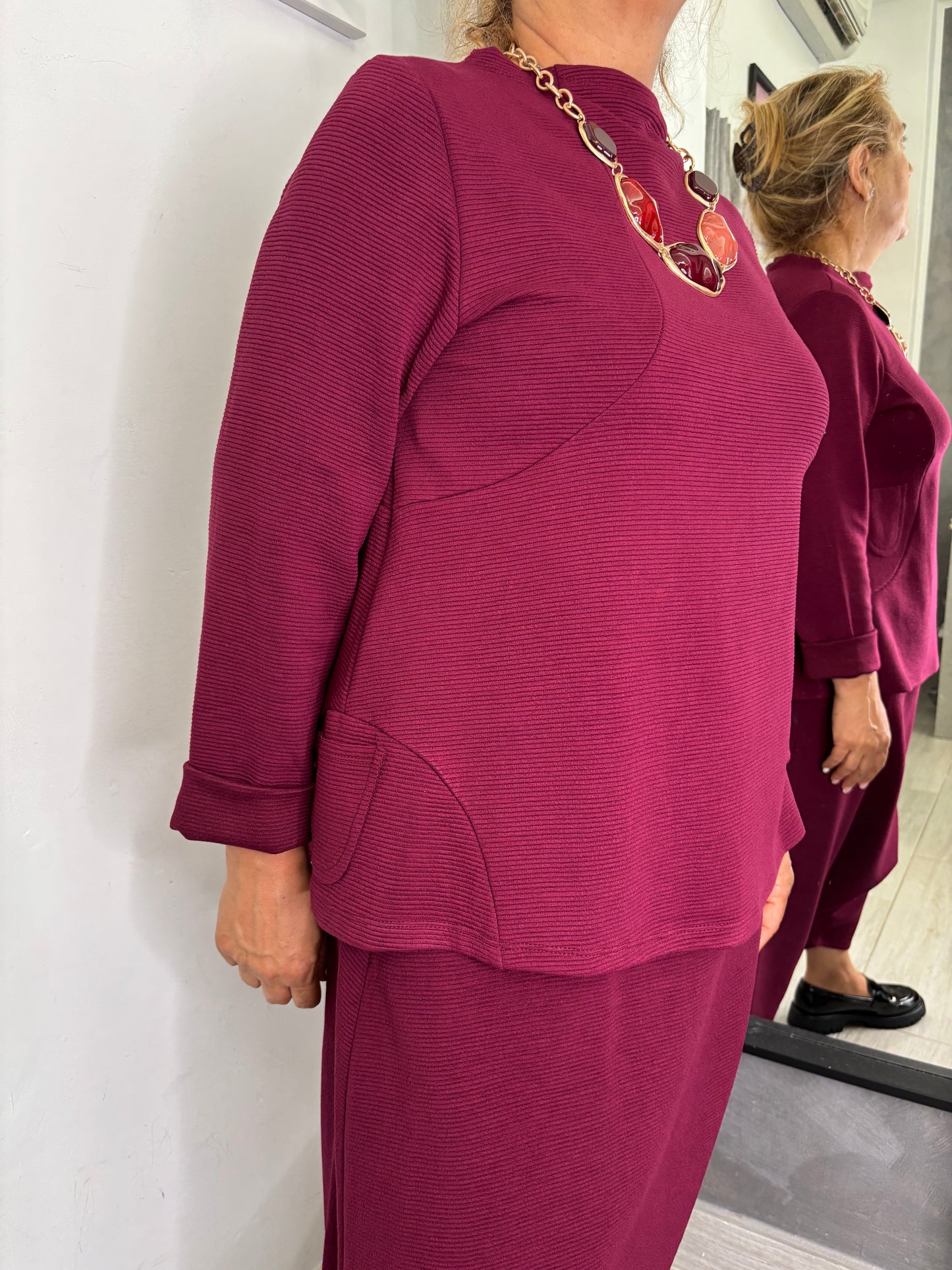 Maglia Wendy Morgan Con Tasche Bordeaux