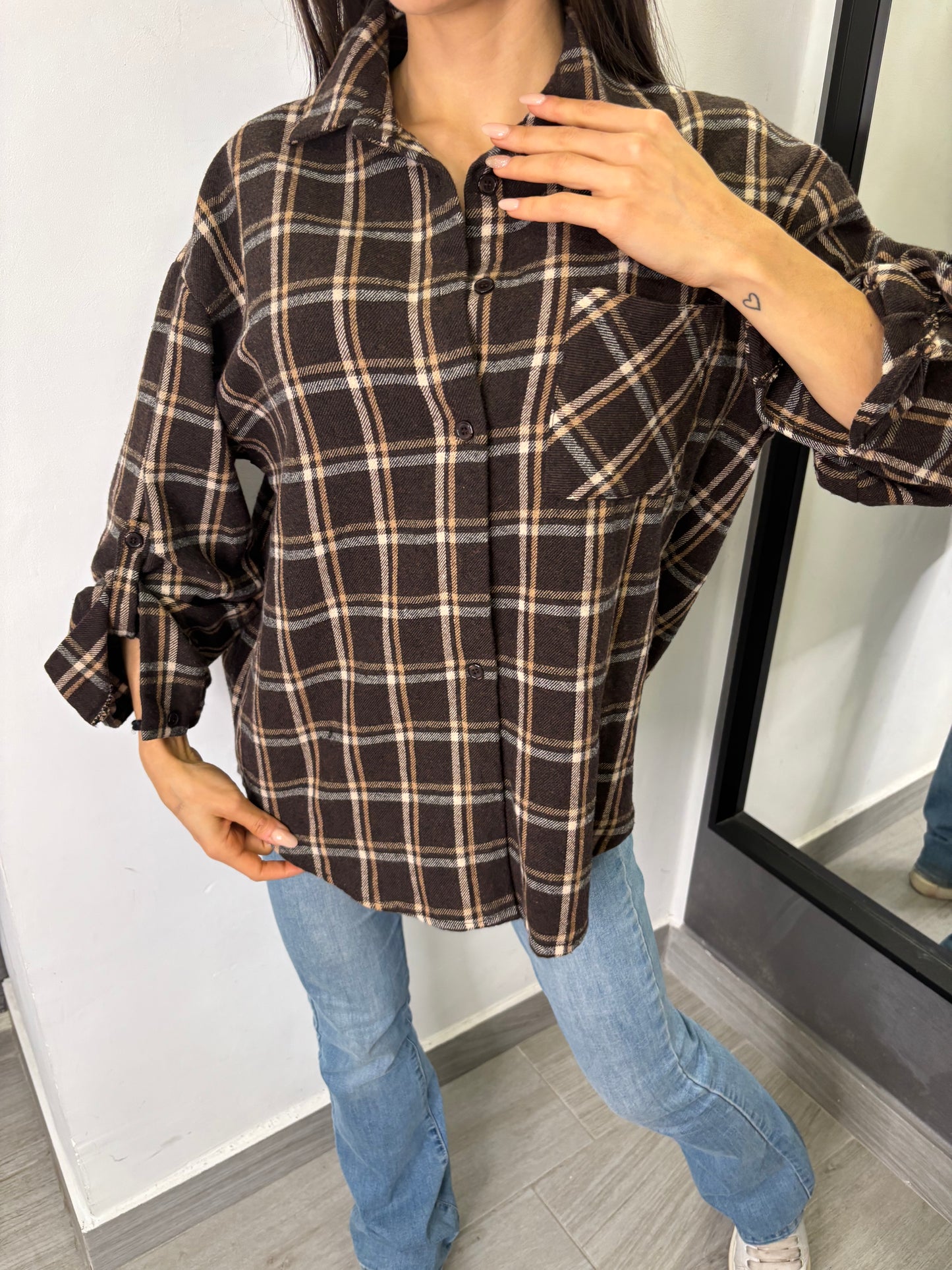Camicia Scozzese Marrone