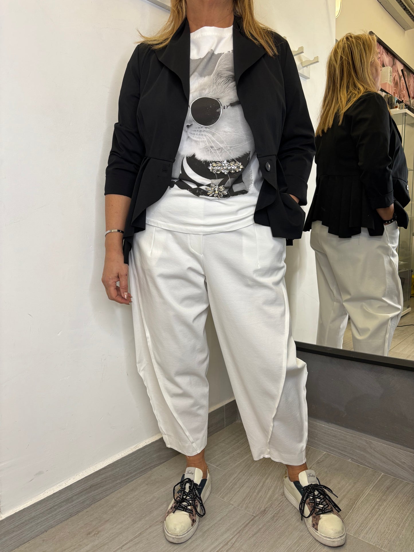 Pantalone Wendy Balloon Bianco