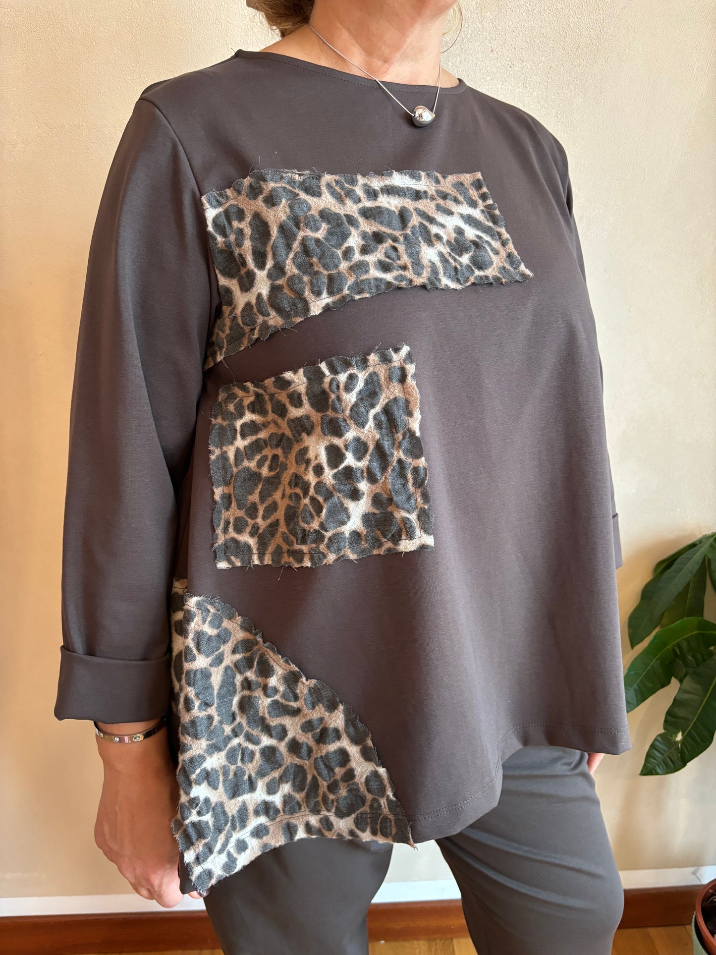 Casacca Wendy Leopard Marrone