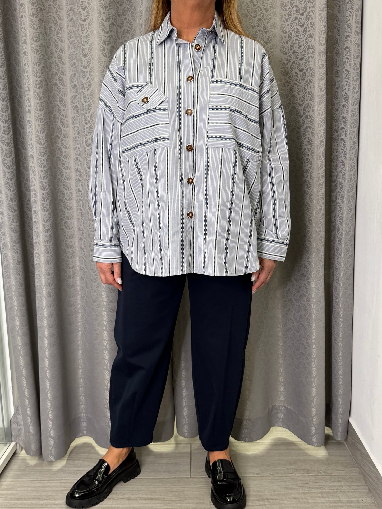 Camicia a Righe Blu