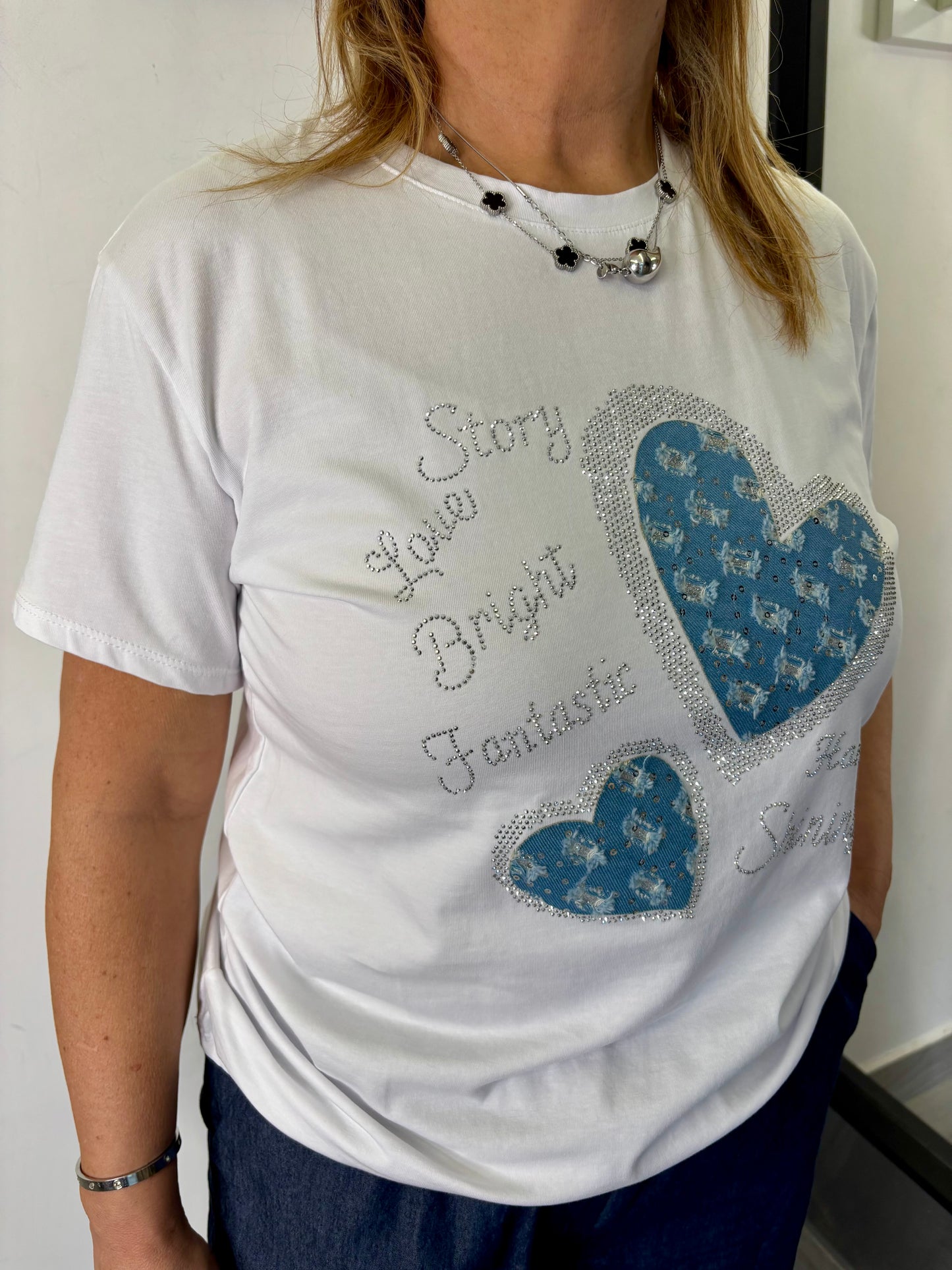 Maglietta Cuore Azzurro