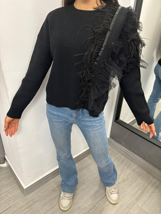 Maglione Tulle Nero