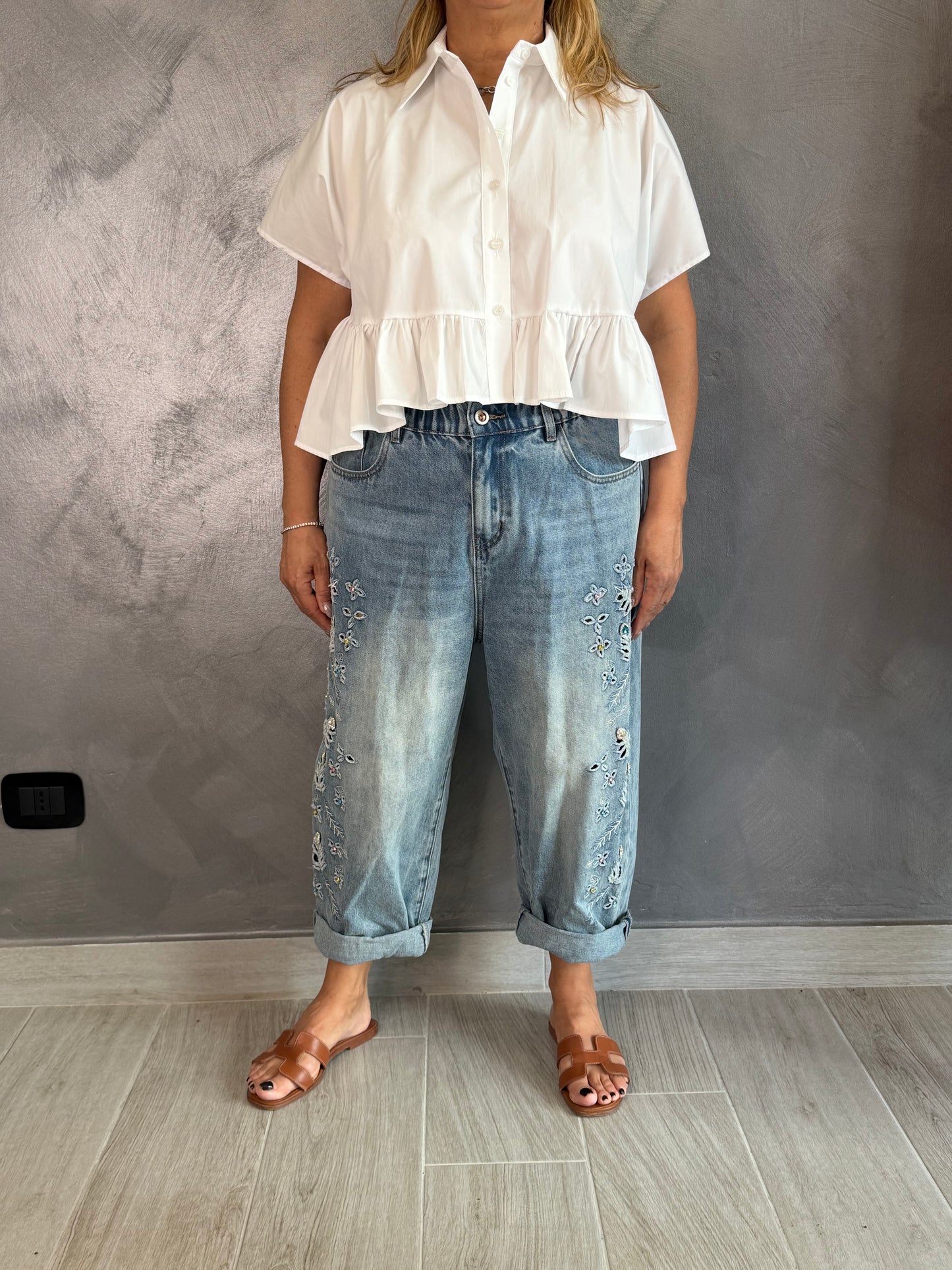 Camicia Crop Imperial Bianca
