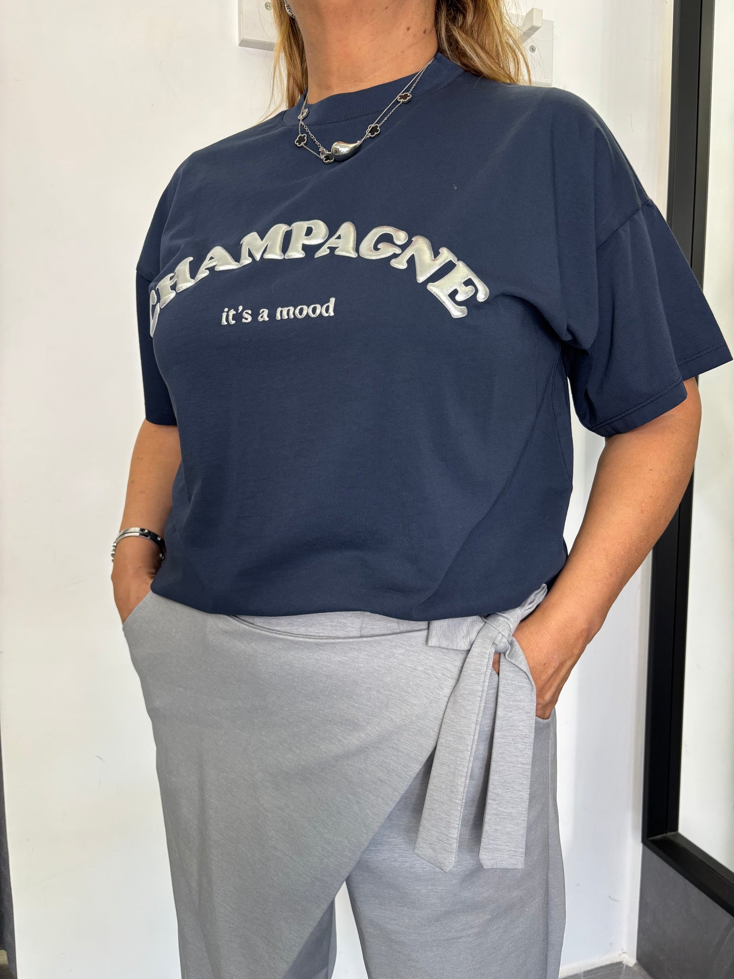 T-Shirt Vicolo Champagne Blu