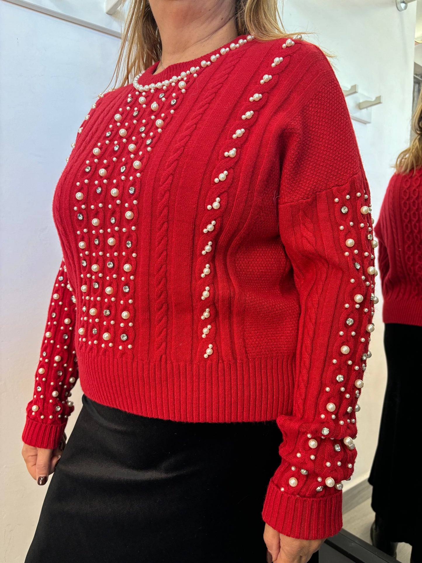 Maglione Perla Rosso