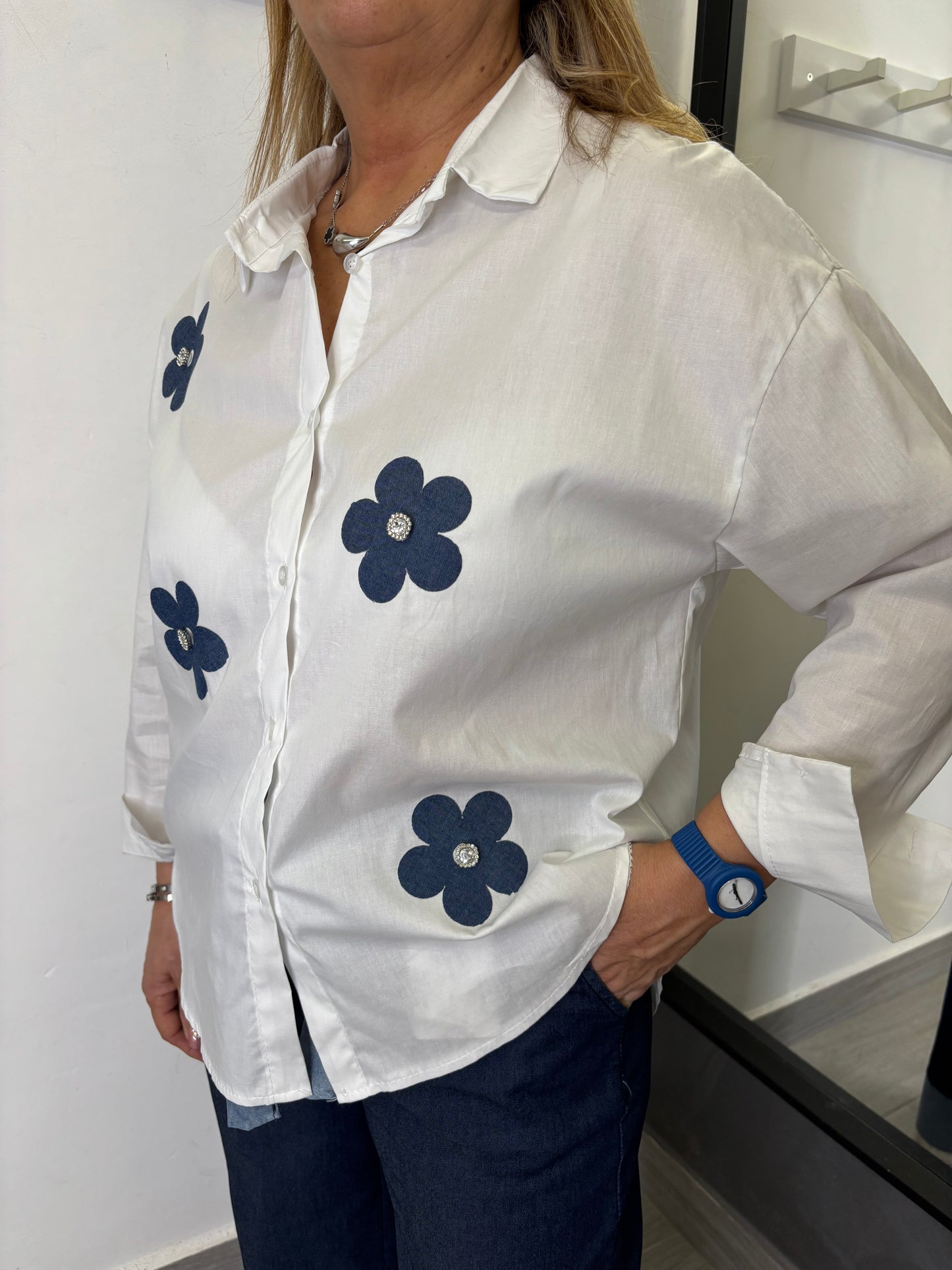Camicia Fiore Bianca