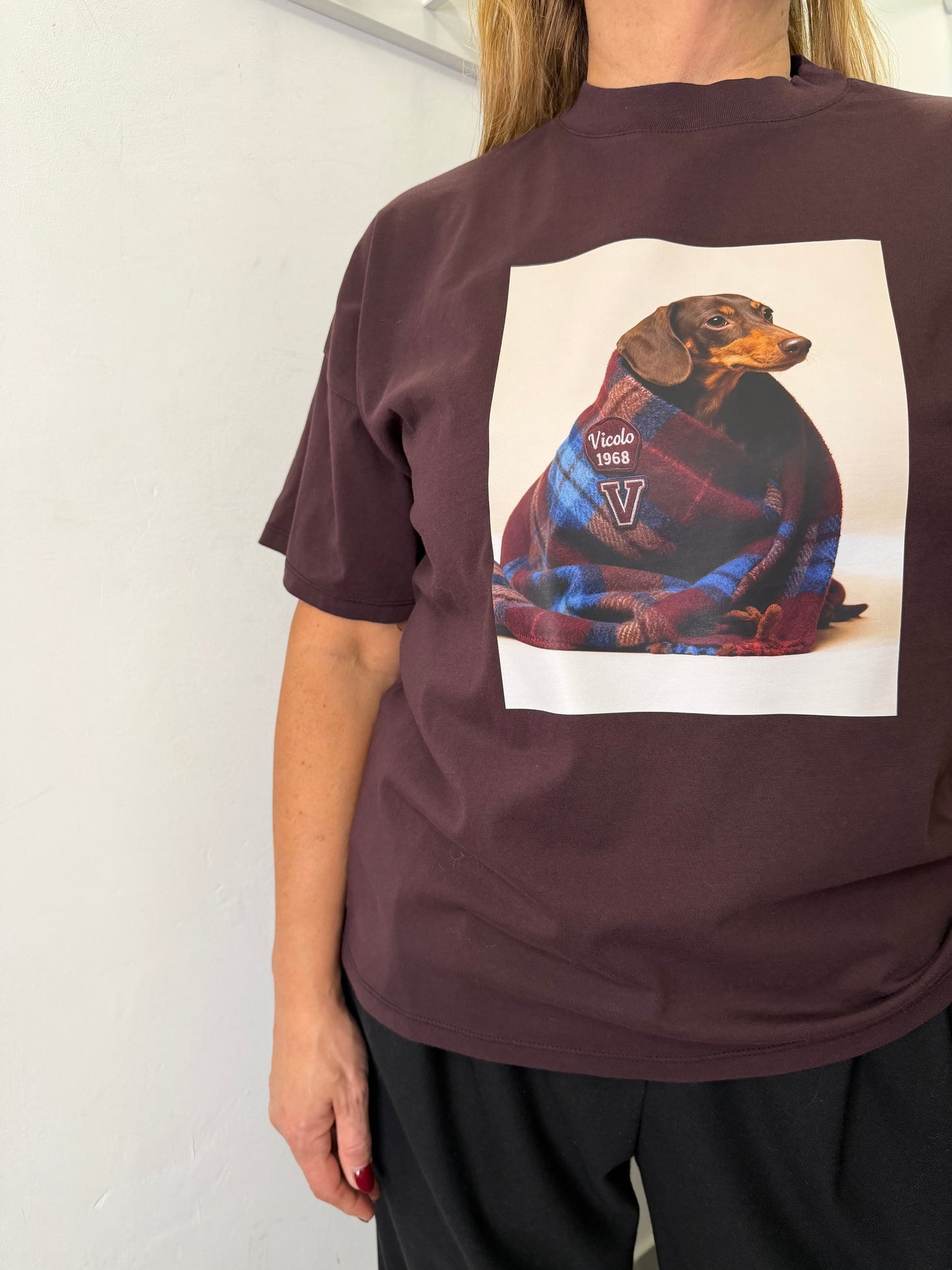 T-shirt Bassotto Plaid Melanzana Vicolo