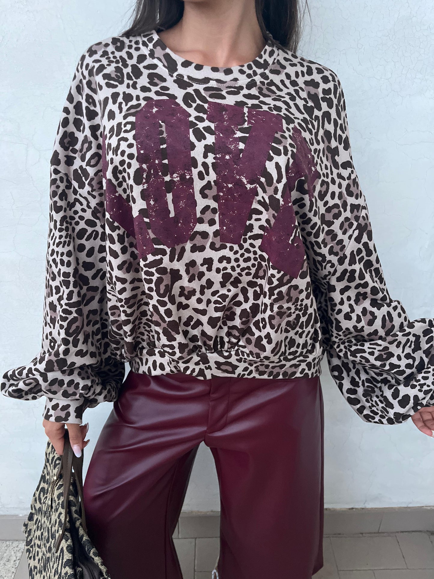 Felpa Love Leopardata