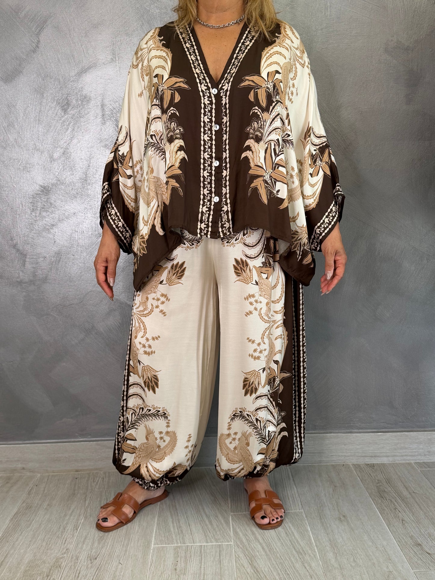 Camicia Nives Fantasia Marrone