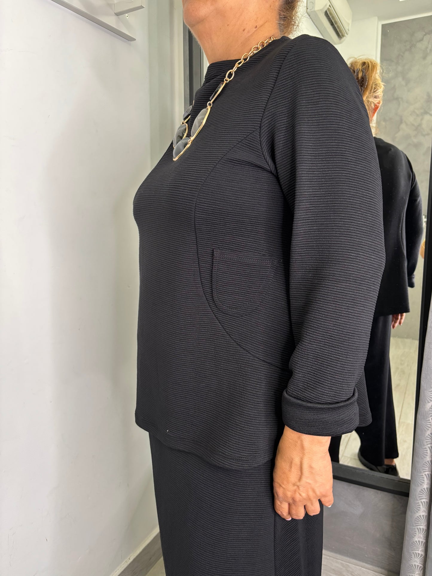 Maglia Wendy Morgan Con Tasche Nera