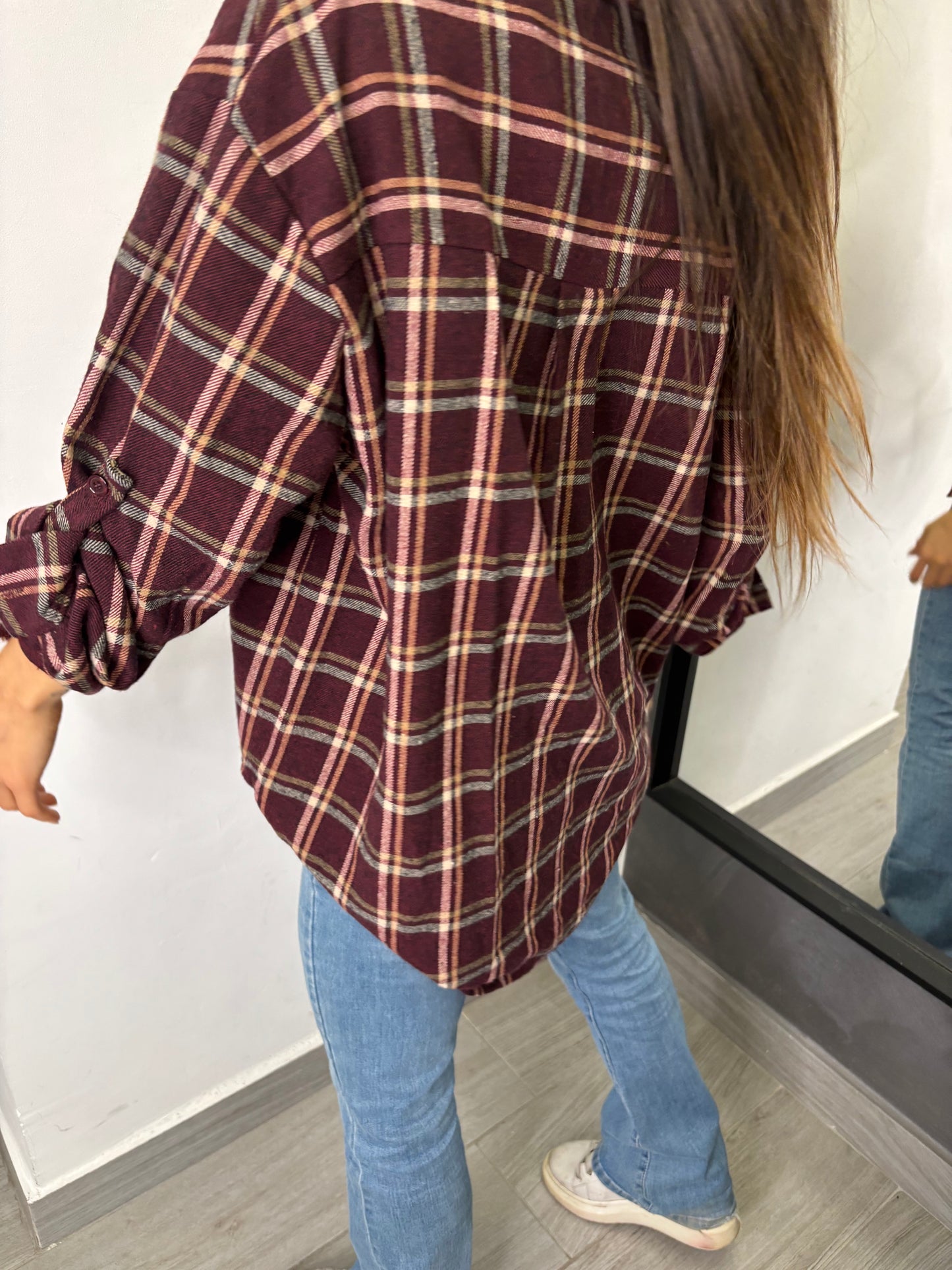 Camicia Scozzese Bordeaux