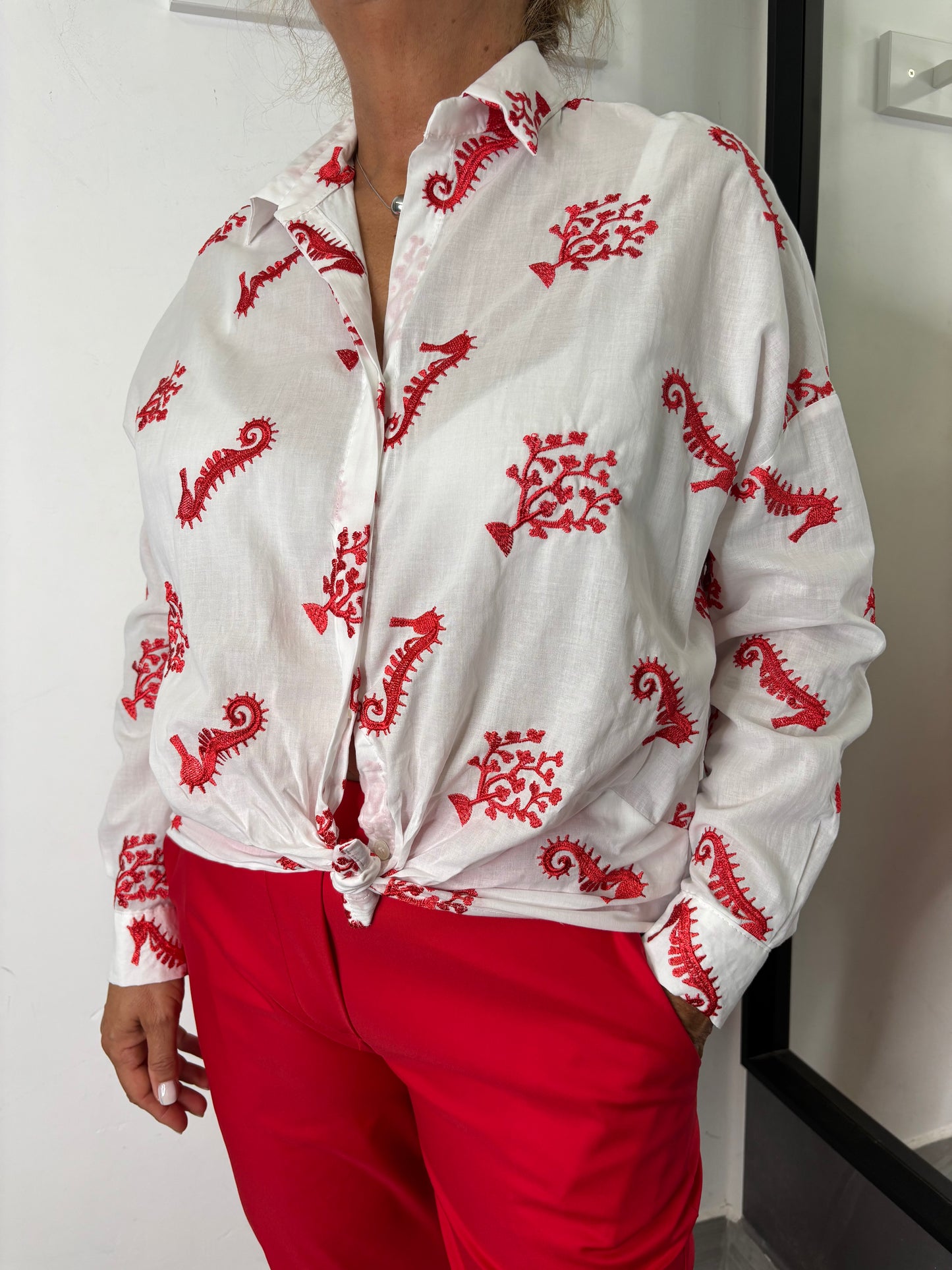 Camicia Vicolo Bianca/Rossa