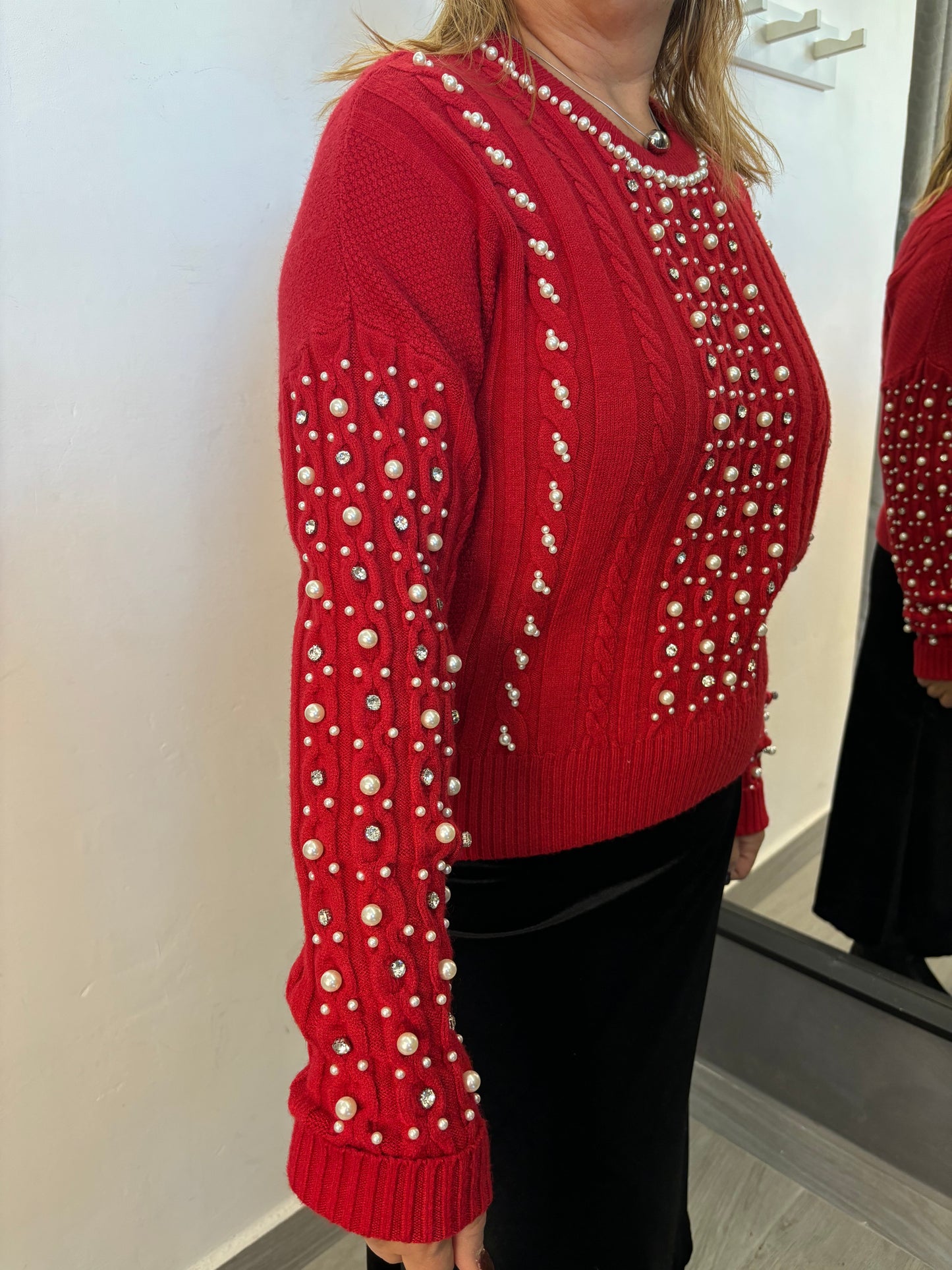 Maglione Perla Rosso