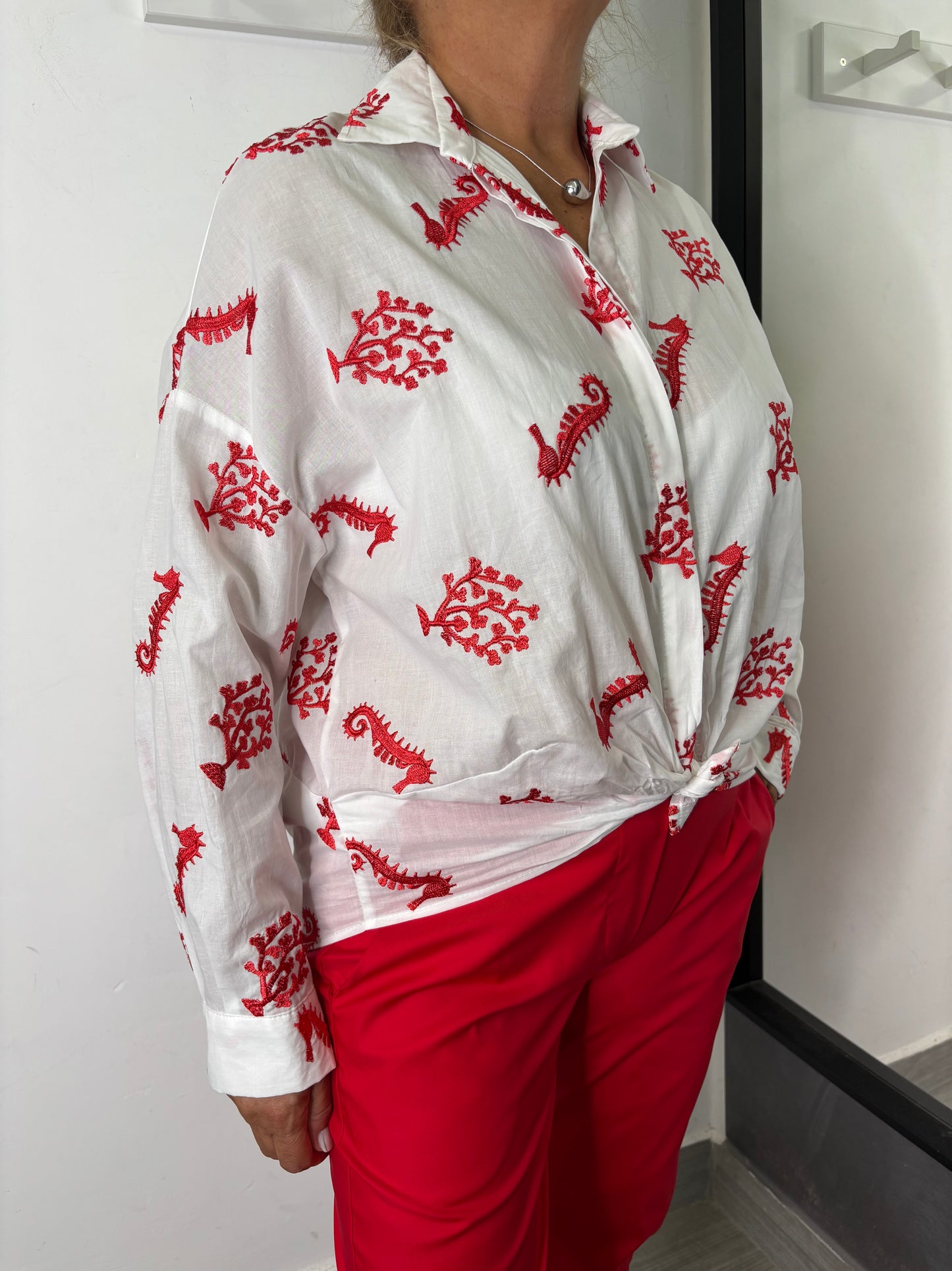 Camicia Vicolo Bianca/Rossa