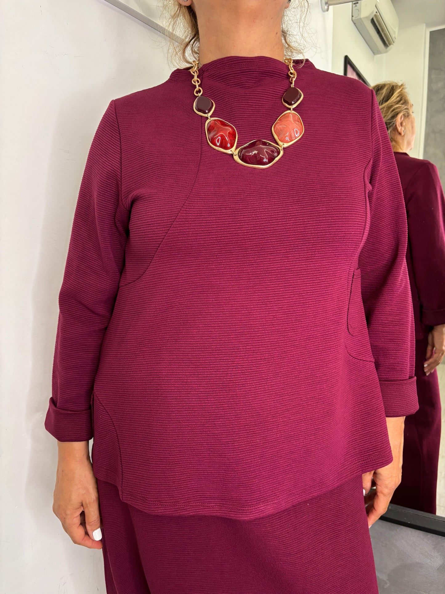 Maglia Wendy Morgan Con Tasche Bordeaux