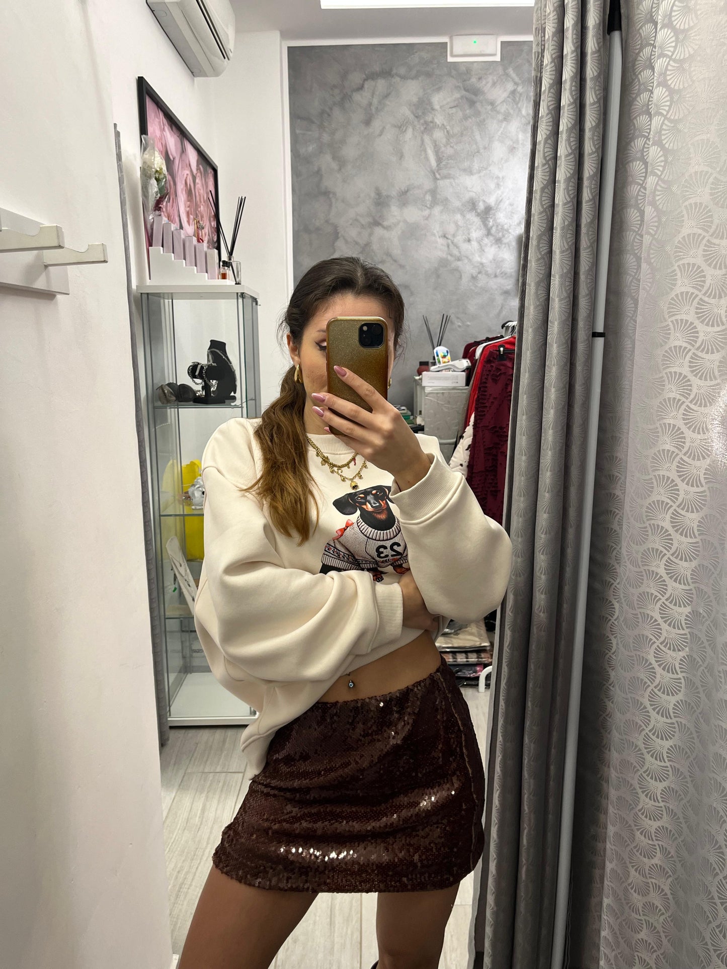Gonna Mini Marrone Vicolo