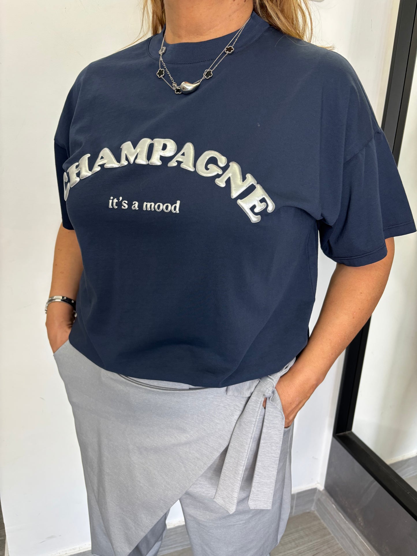 T-Shirt Vicolo Champagne Blu