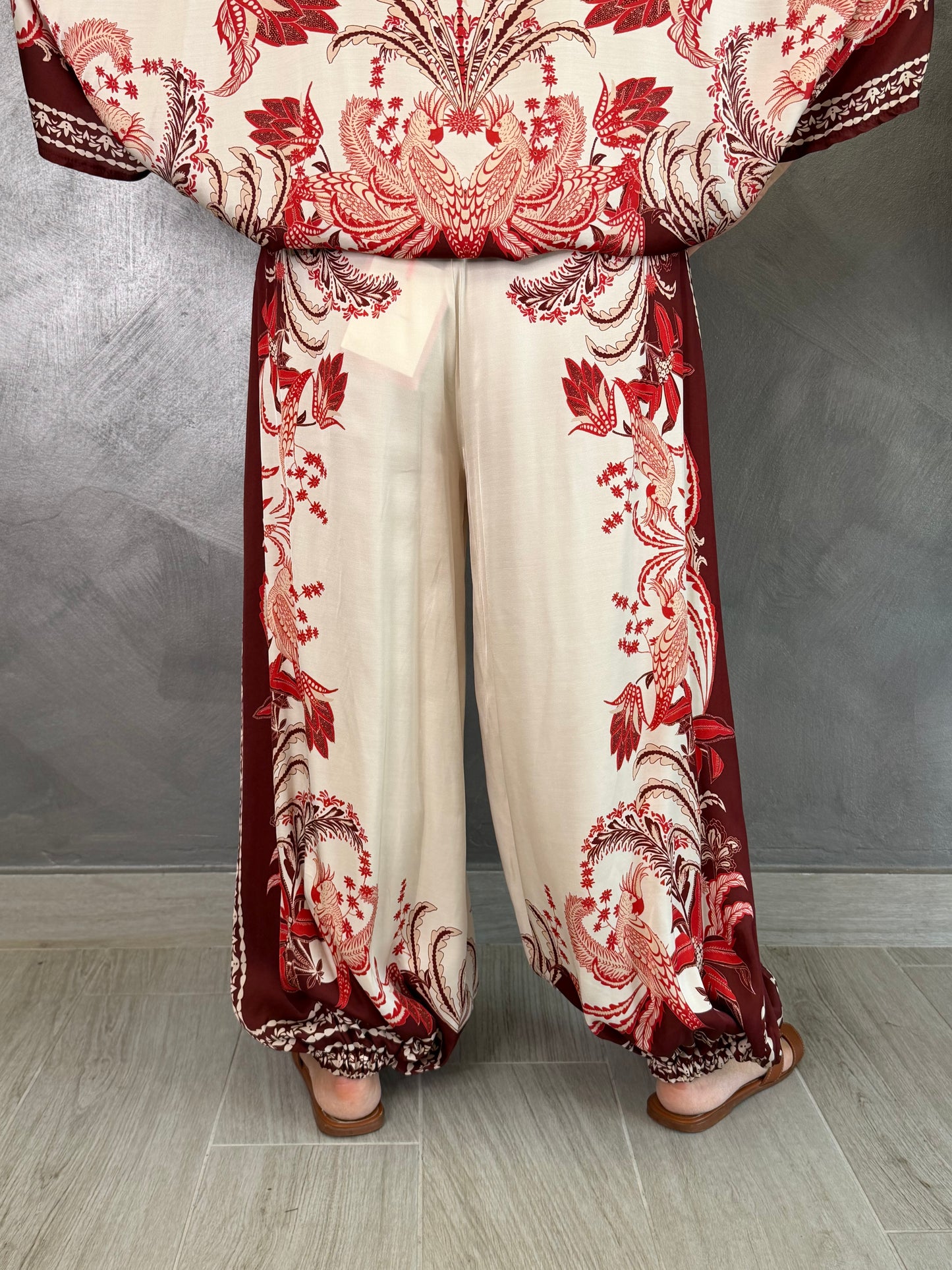 Pantalone Nives Fantasia Rosso
