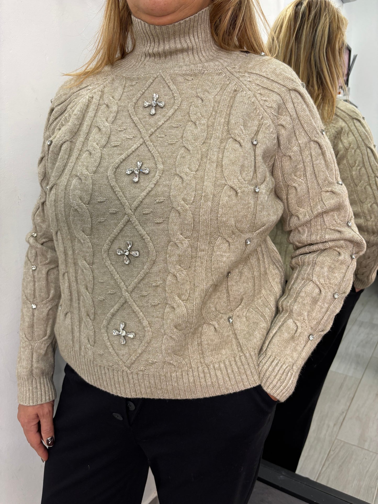 Maglione Fiore Beige