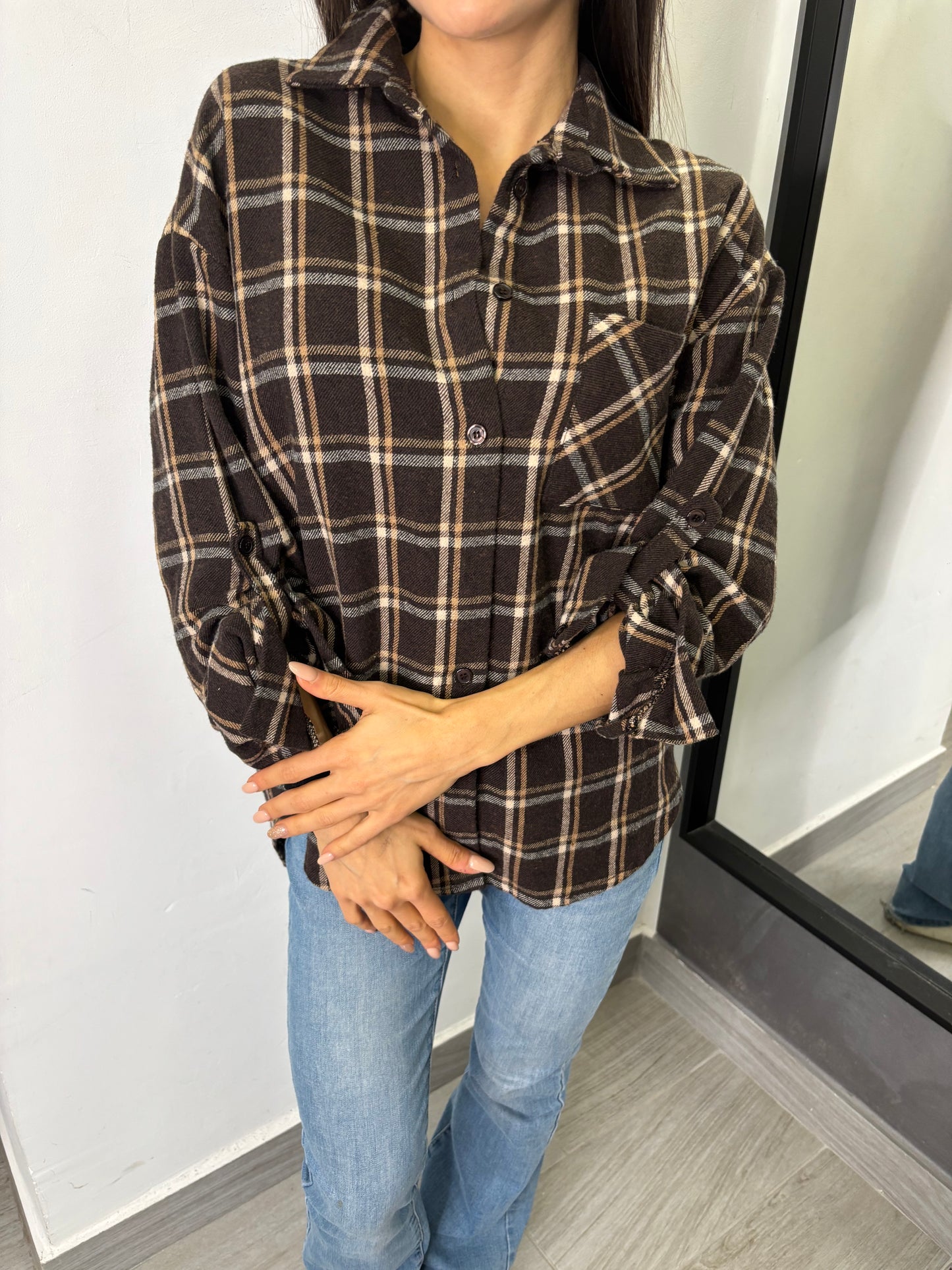 Camicia Scozzese Marrone