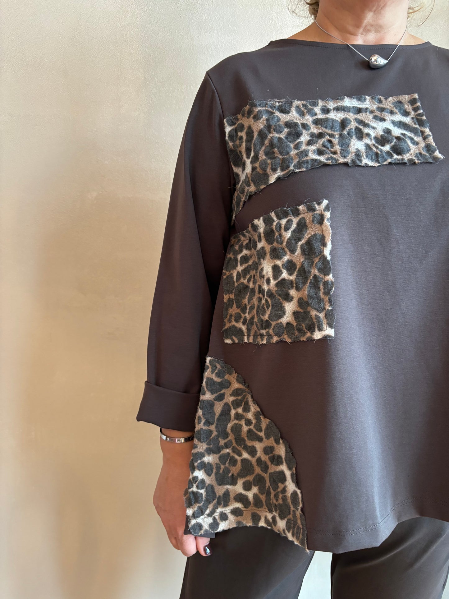 Casacca Wendy Leopard Marrone