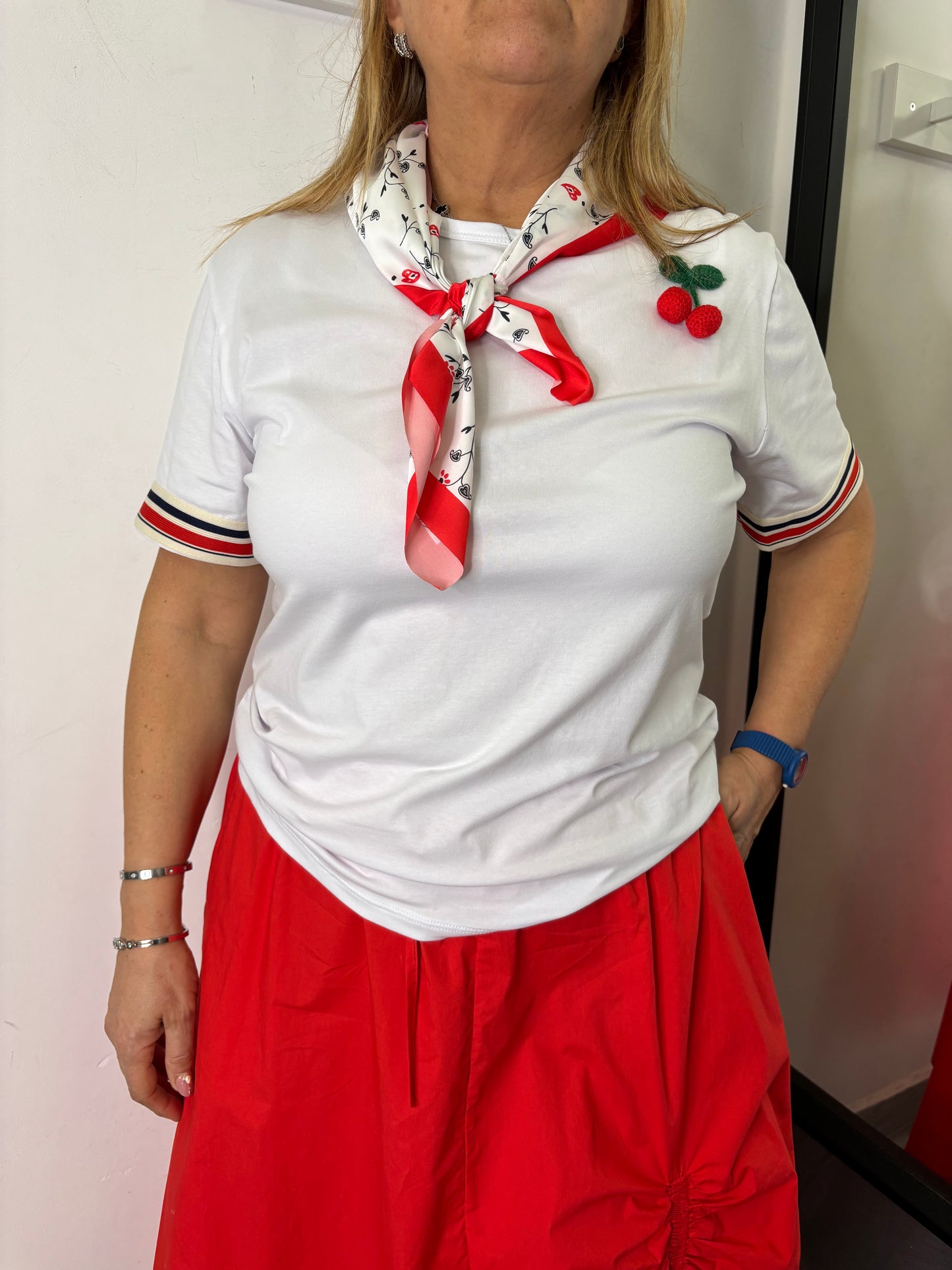 Maglietta Cherry Bianca