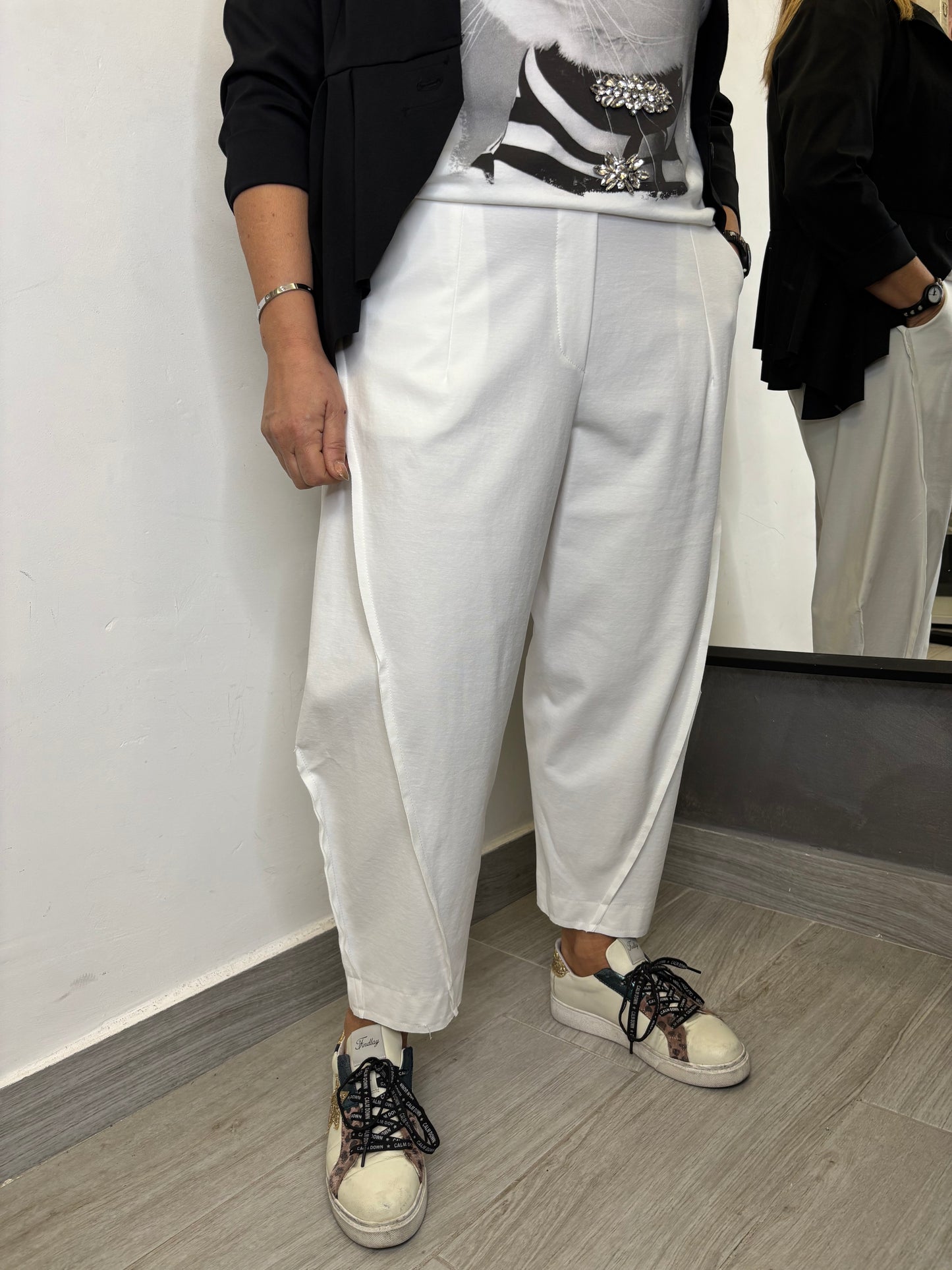 Pantalone Wendy Balloon Bianco