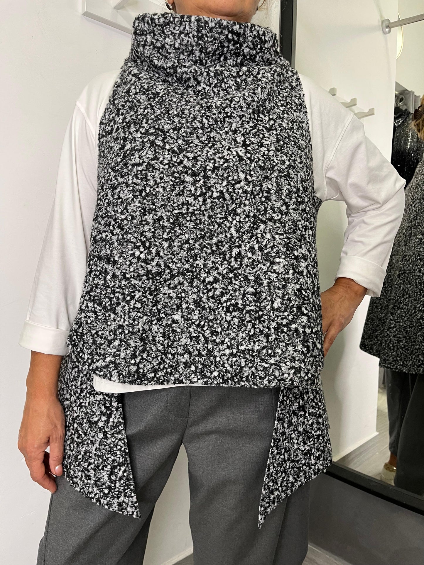 Gilet Wendy Bucle Grigio/Nero