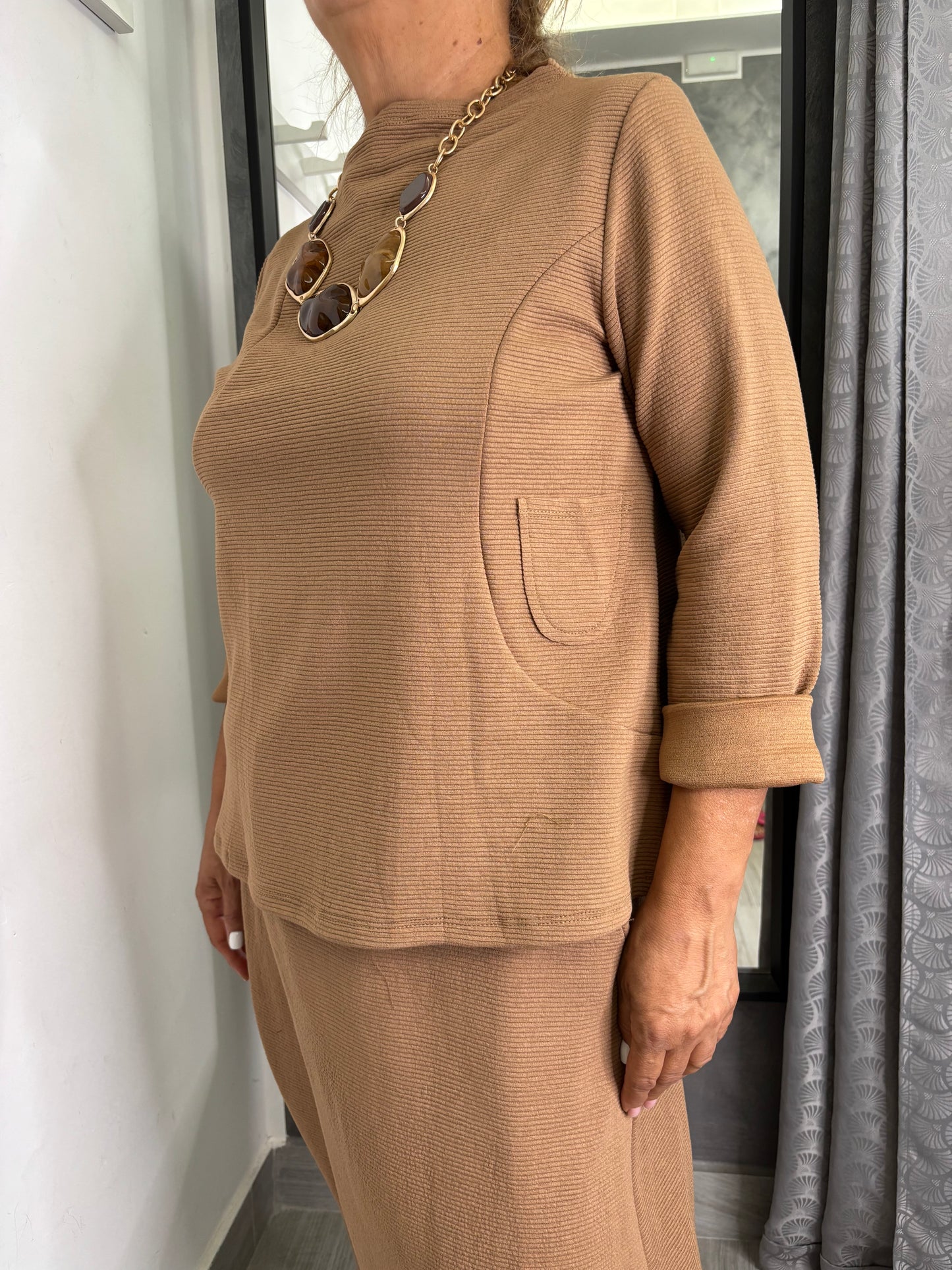 Maglia Wendy Morgan Con Tasche Cammello