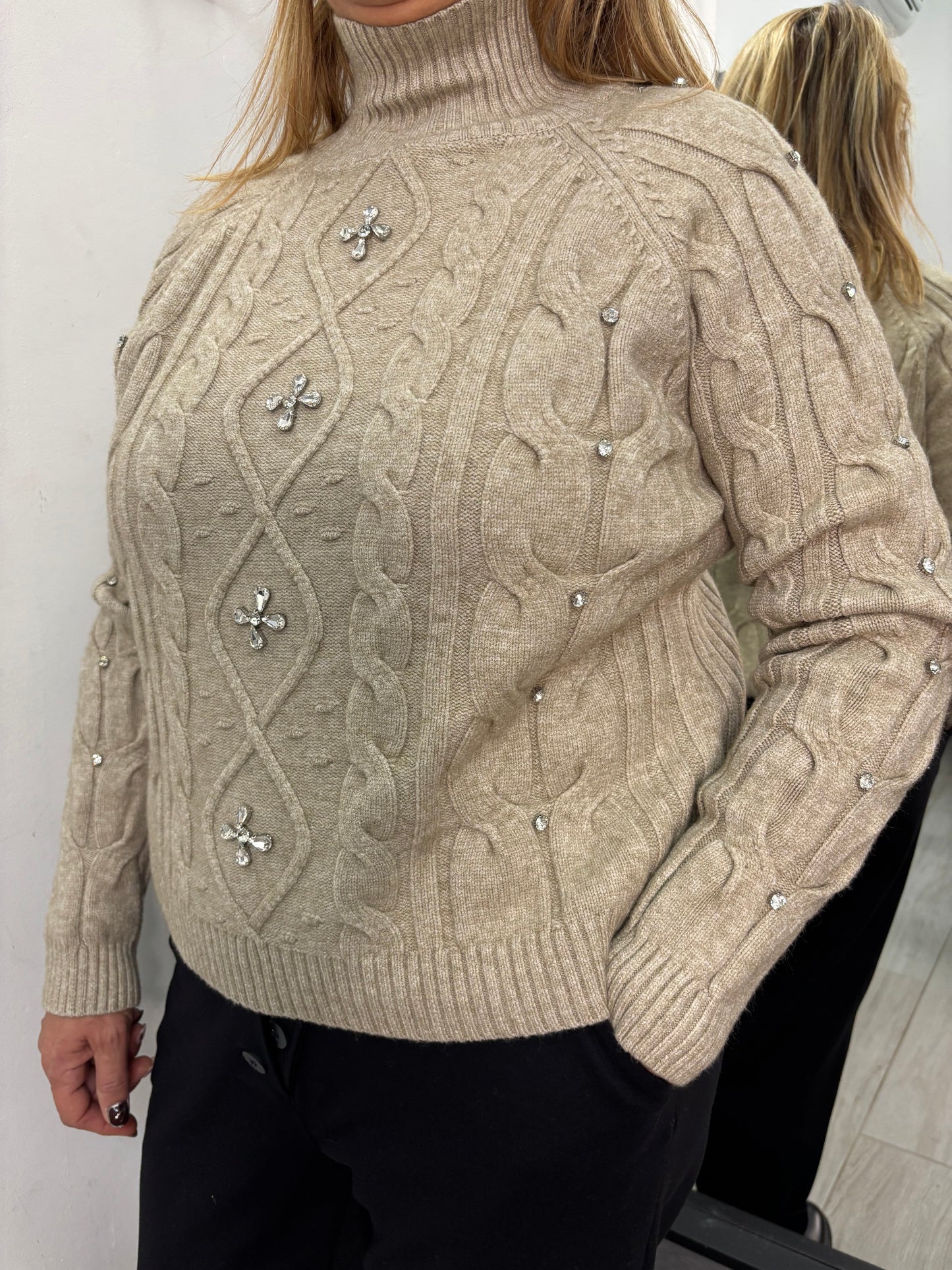 Maglione Fiore Beige
